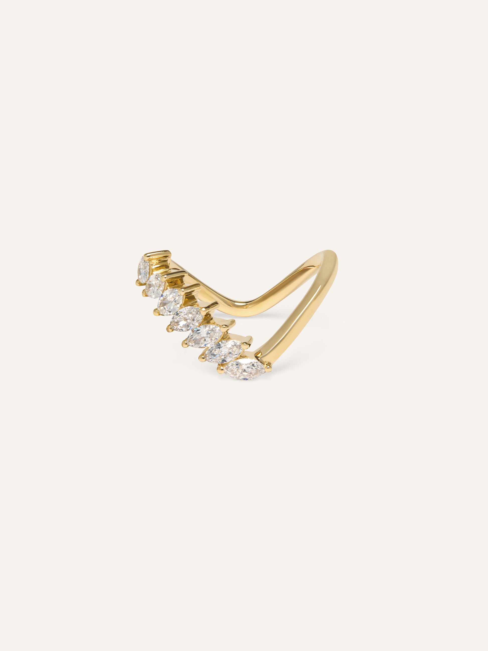 Australian designed marquise cut lab-grown diamonds in 9k solid yellow gold ring stack