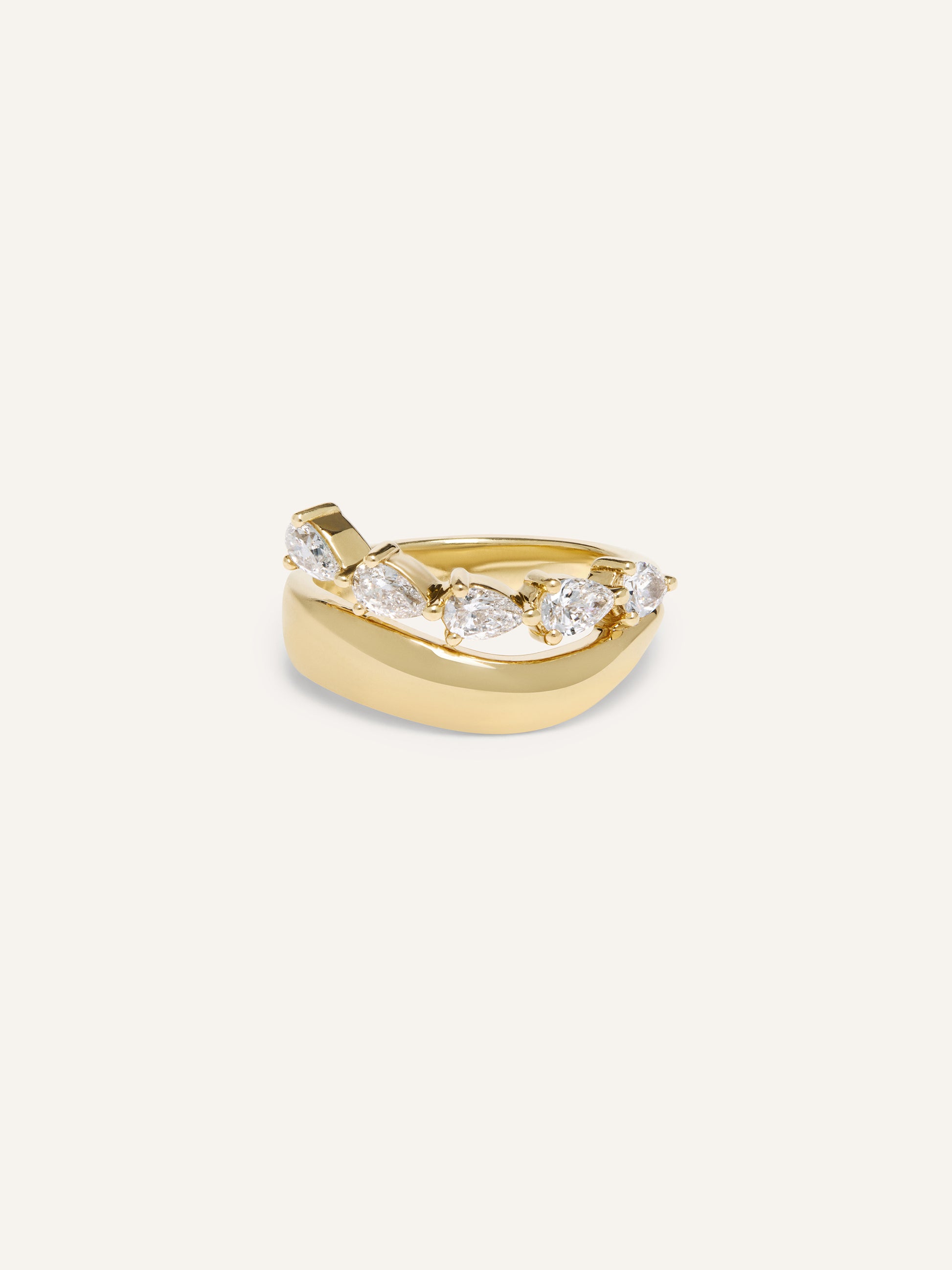 Australian designed over 1 carat pear cut lab-grown diamonds in 9k solid yellow gold ring
