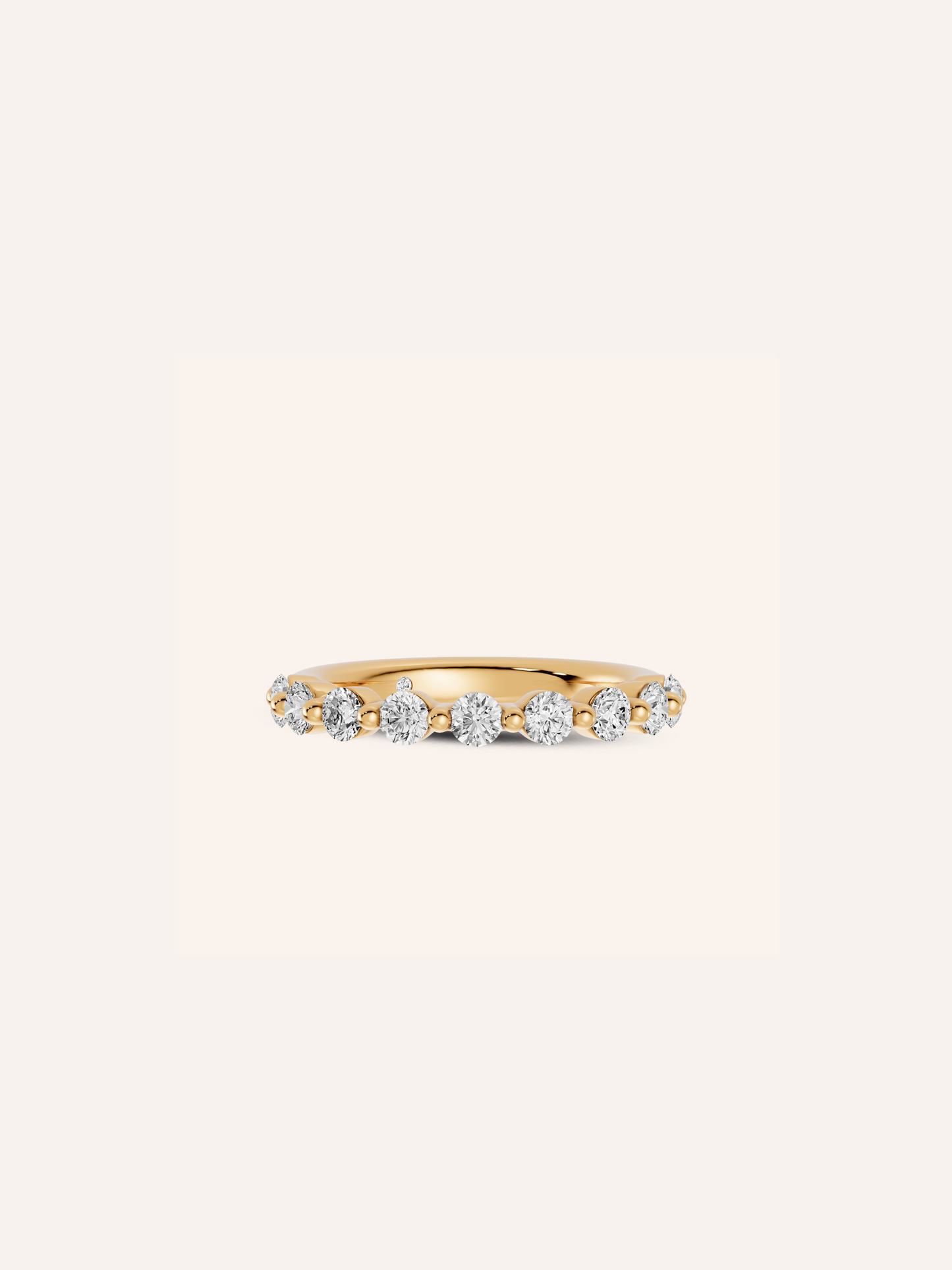 CORA ring, a round diamond half eternity ring in solid 18ct yellow gold by DÉSIR, an Australian fine jewellery brand