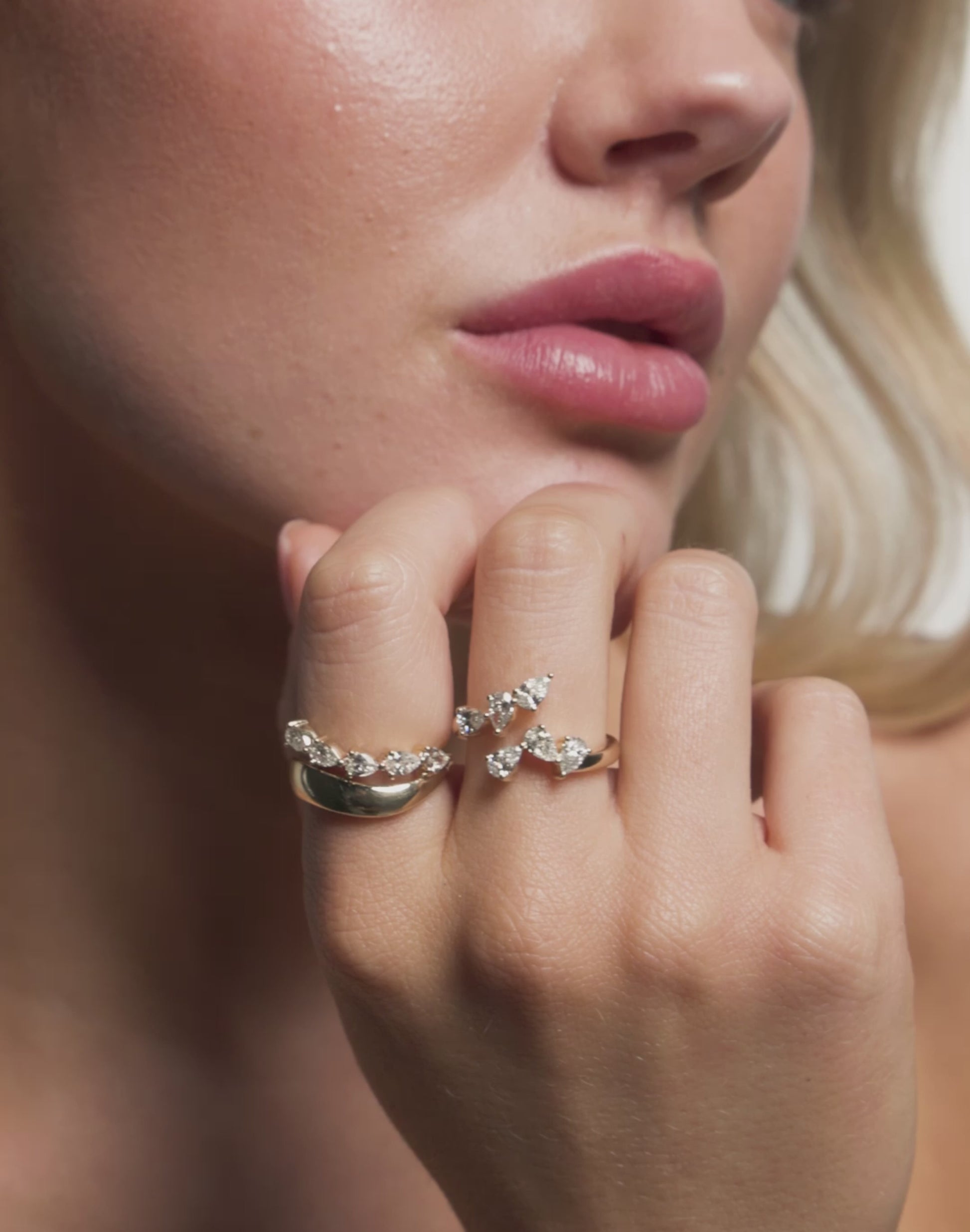 Australian designed pear cut lab-grown diamonds in 9k solid yellow gold wrap ring