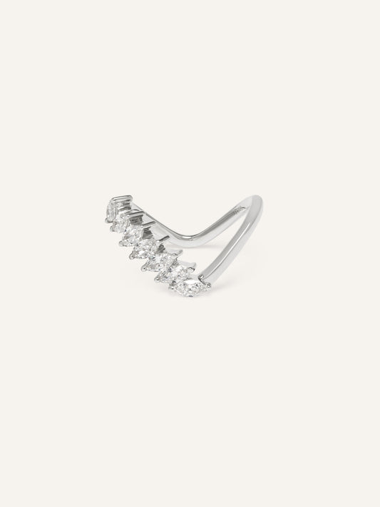 Australian designed marquise cut lab-grown diamonds in 9k solid white gold ring stack