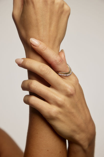 SIA trio diamond stack ring