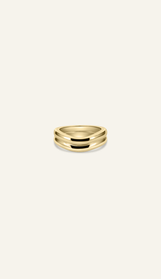 AVA SCULPT gold stack ring