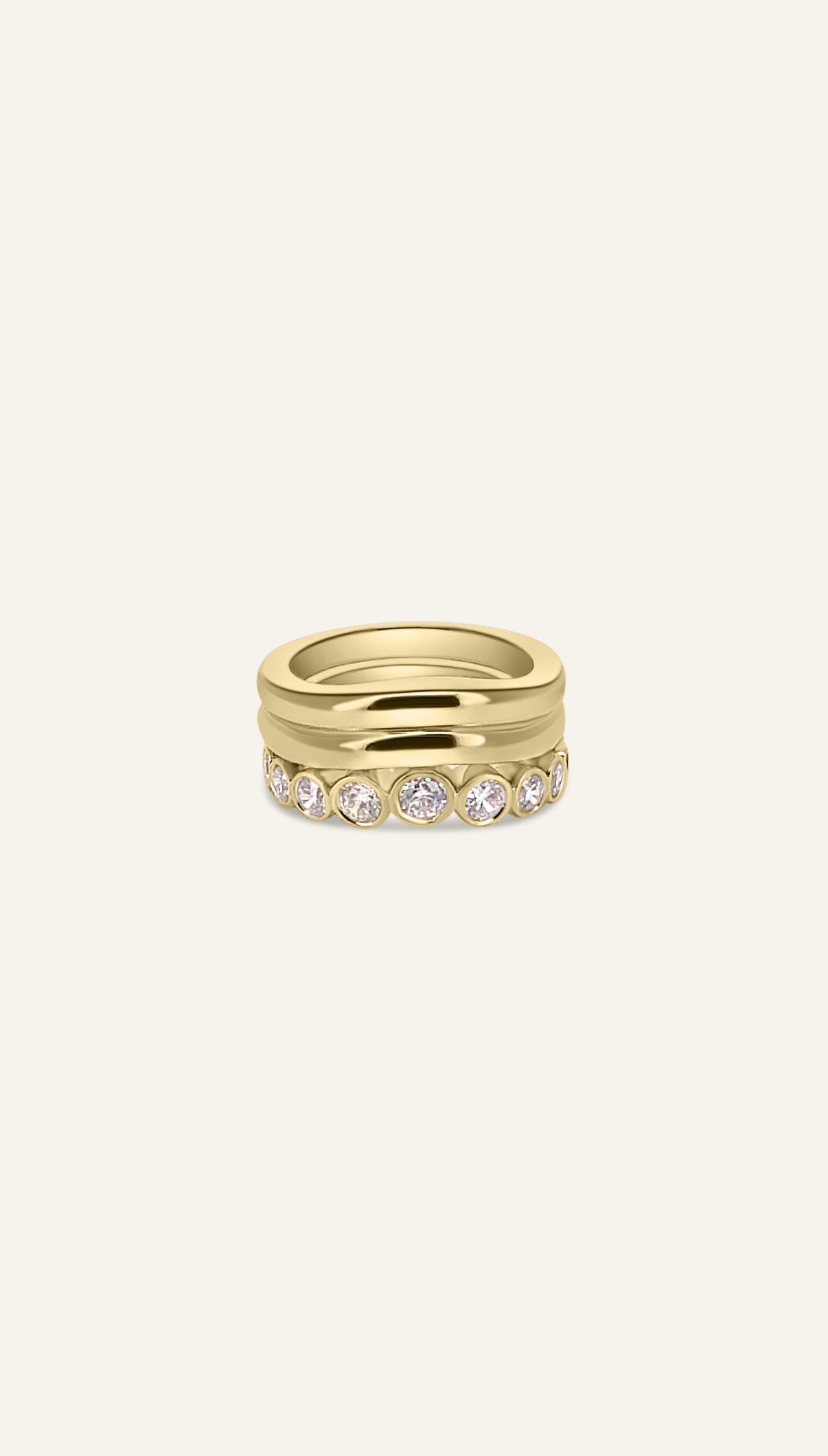 AVA SCULPT gold stack ring