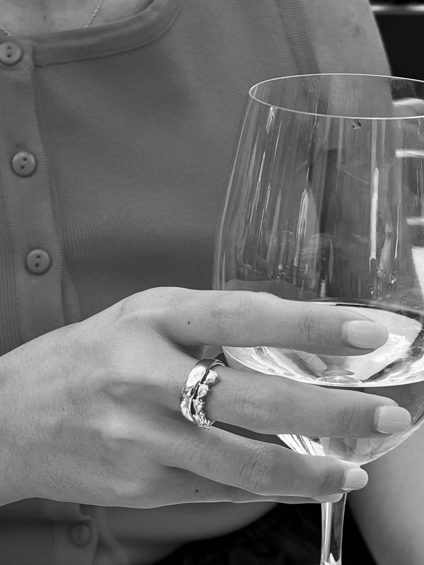 FREDI pear diamond bold ring