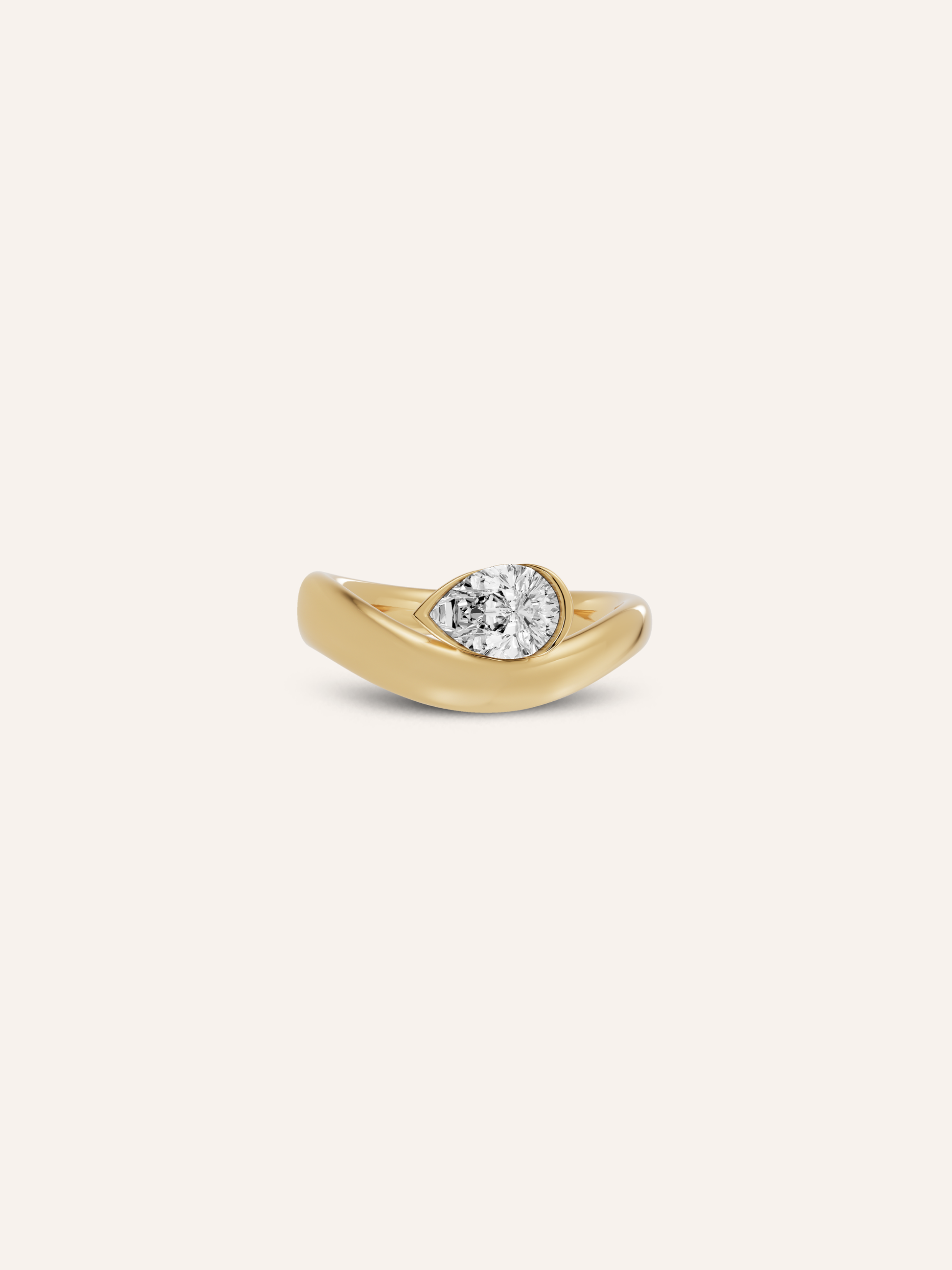 ANDI ring, east-west pear-cut diamond engagement ring in solid 18ct yellow gold by DÉSIR, a luxury Australian jewellery brand