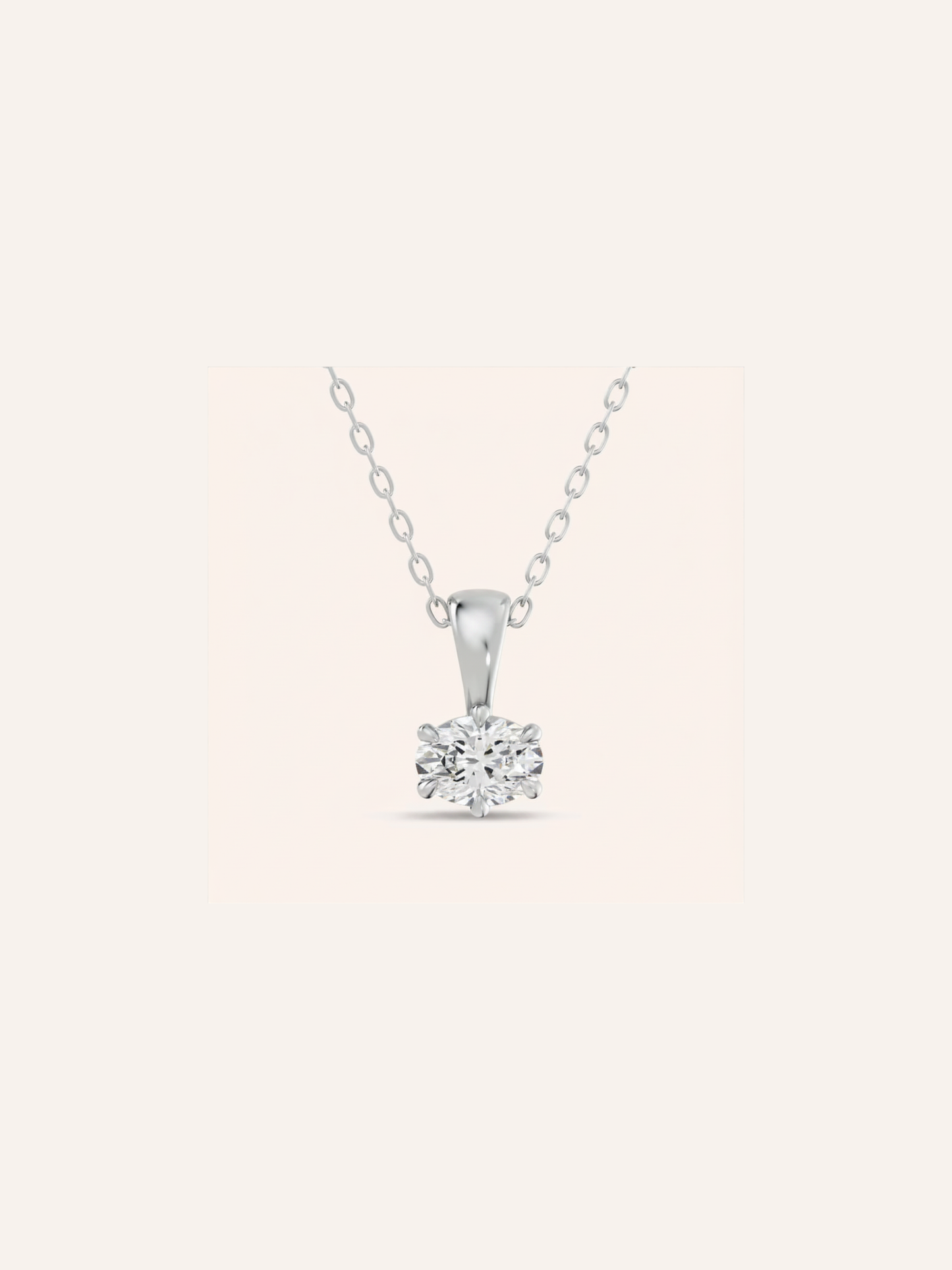 ARLO pendant, east-west oval diamond solitaire pendant in solid 18ct white gold by DÉSIR, custom oval diamond jewellery made in Australia