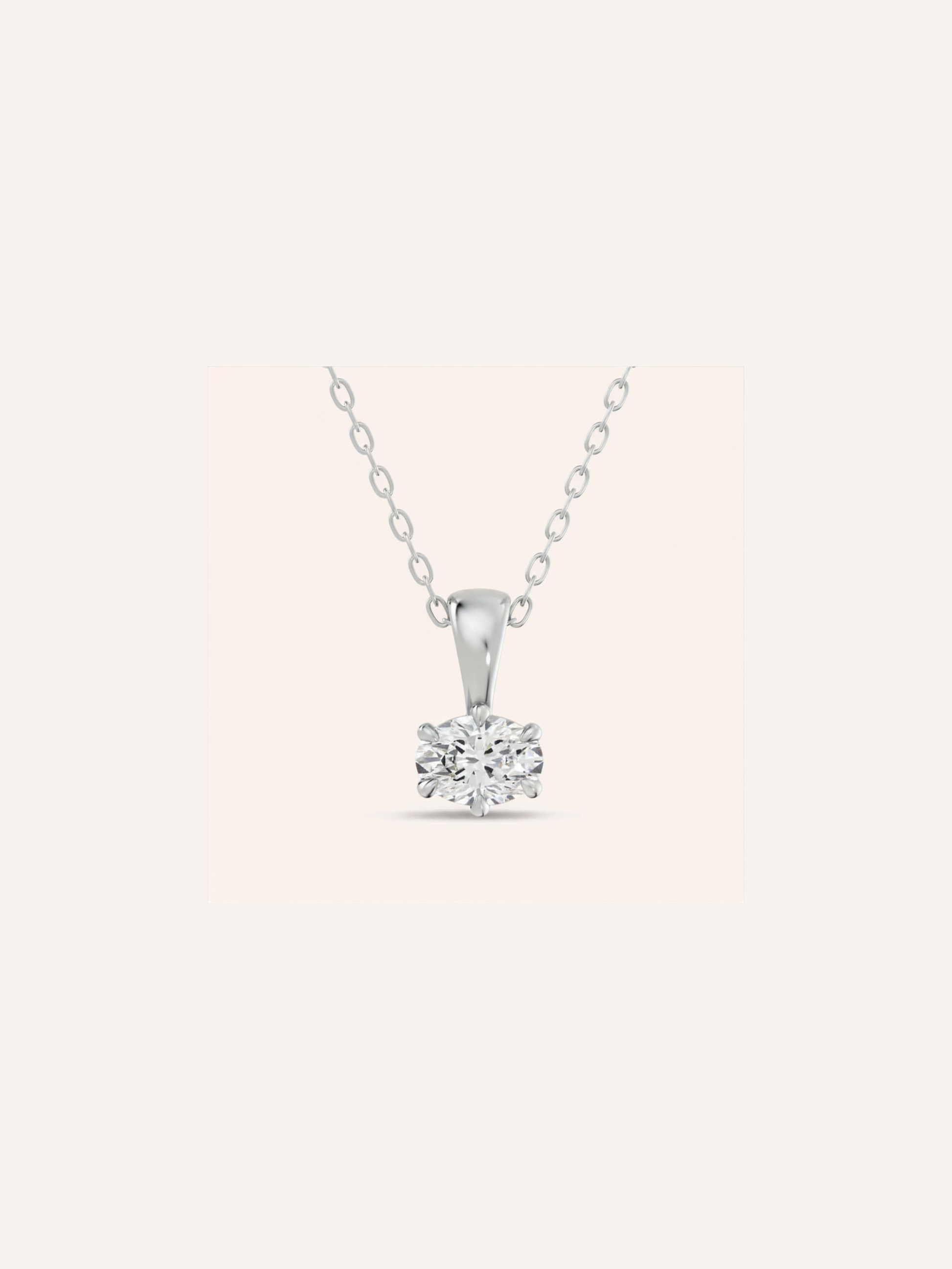 ARLO pendant, east-west oval diamond solitaire pendant in solid 18ct white gold by DÉSIR, custom oval diamond jewellery made in Australia