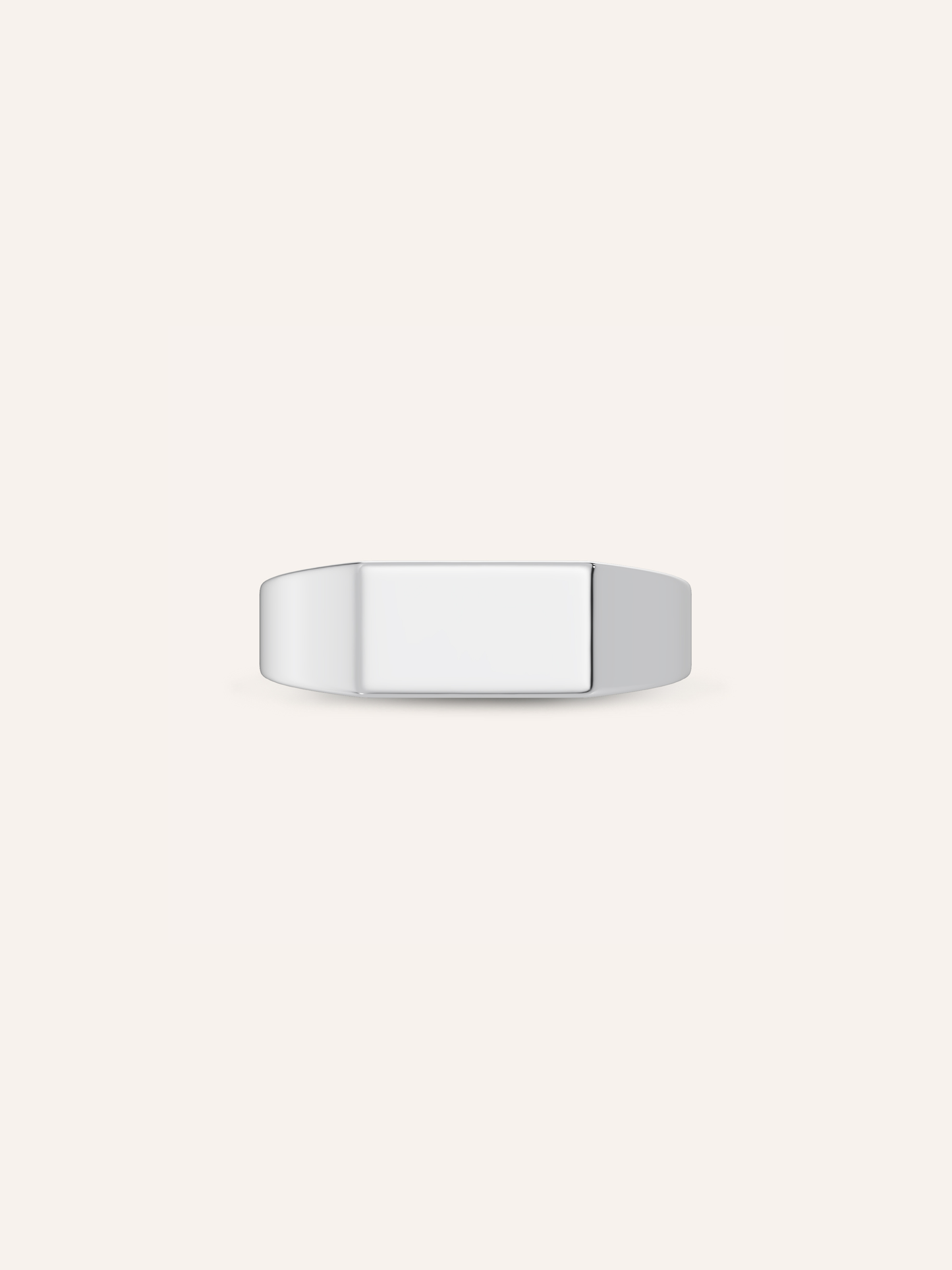 AXEL ring, men's rectangular signet ring with a plain bar face in solid 9k white gold, worn as a modern men's wedding band, by DÉSIR, a luxury Australian men's jewellery brand