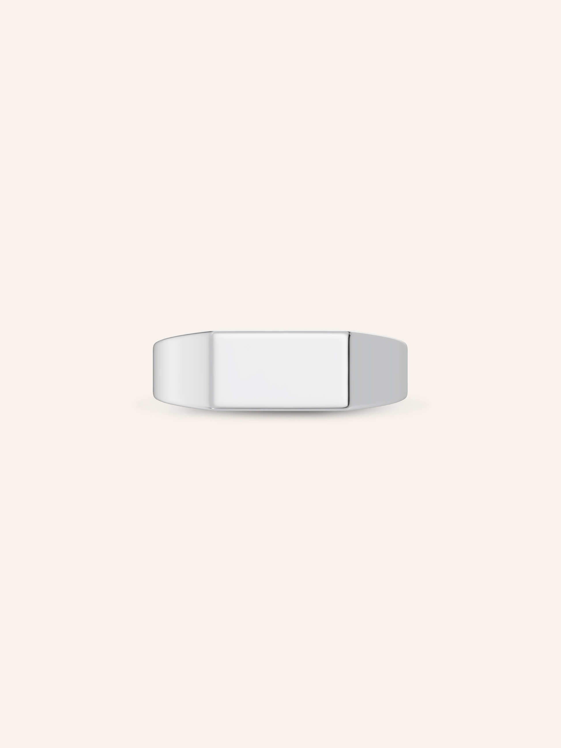 AXEL ring, men's rectangular signet ring with a plain bar face in solid 9k white gold, worn as a modern men's wedding band, by DÉSIR, a luxury Australian men's jewellery brand