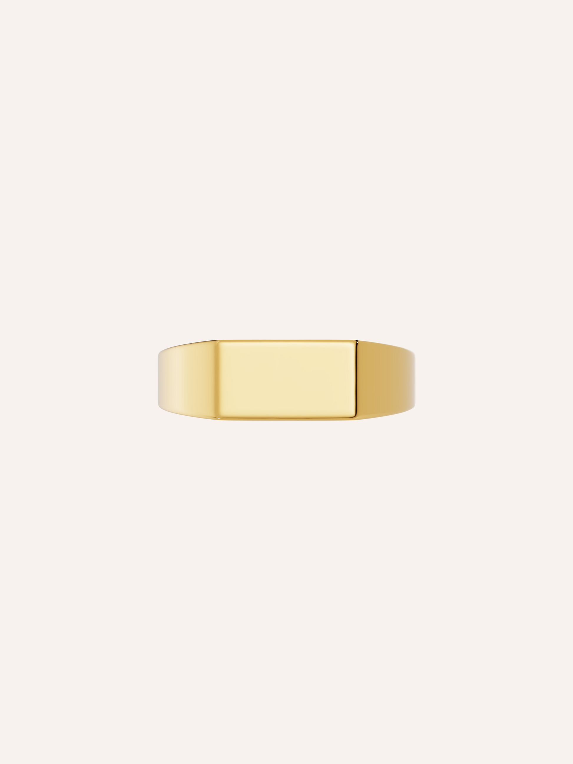 AXEL ring, men's rectangular signet ring with a plain bar face in solid 9k yellow gold, worn as a modern men's wedding band, by DÉSIR, a luxury Australian men's jewellery brand