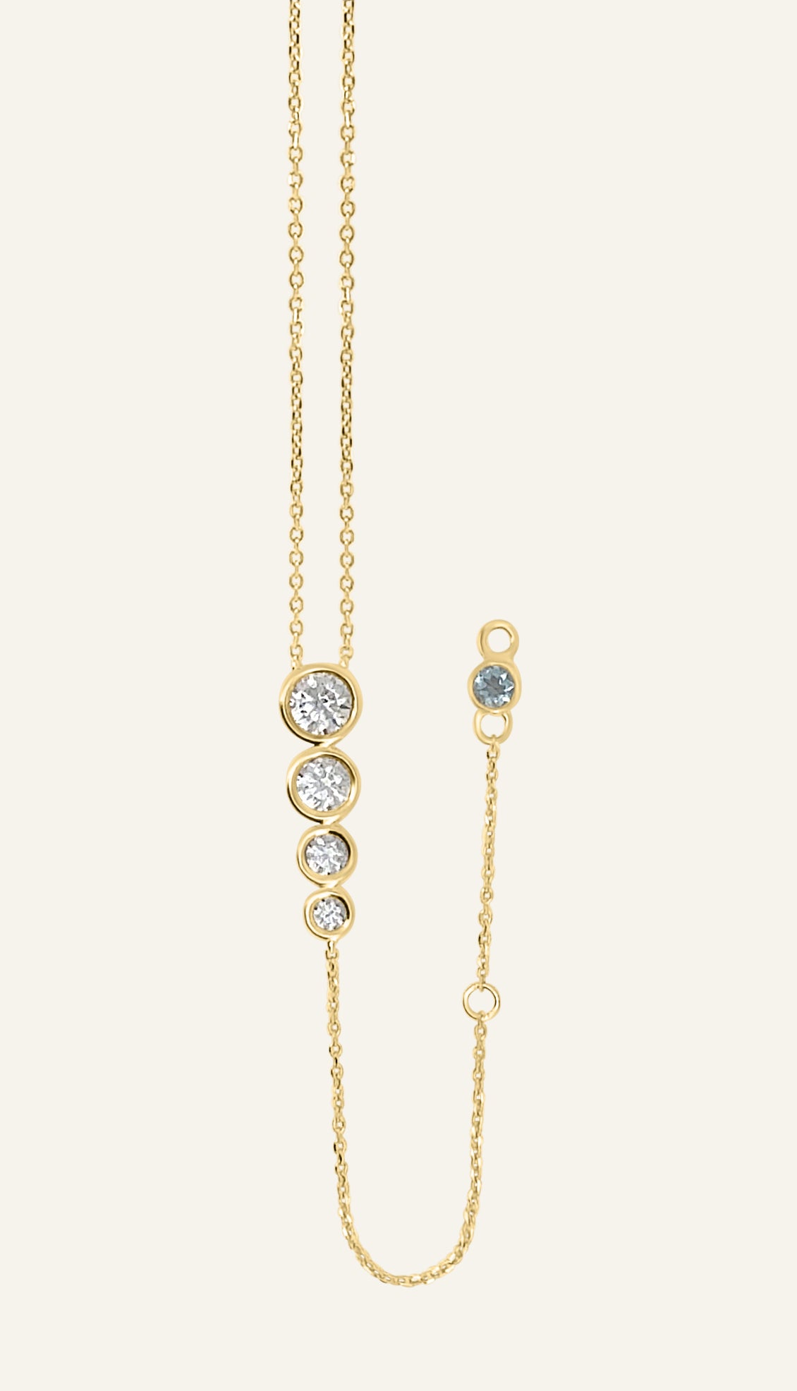 AYLA bracelet, graduated round diamond bracelet in solid 14k yellow gold by DÉSIR, a luxury Australian jewellery brand