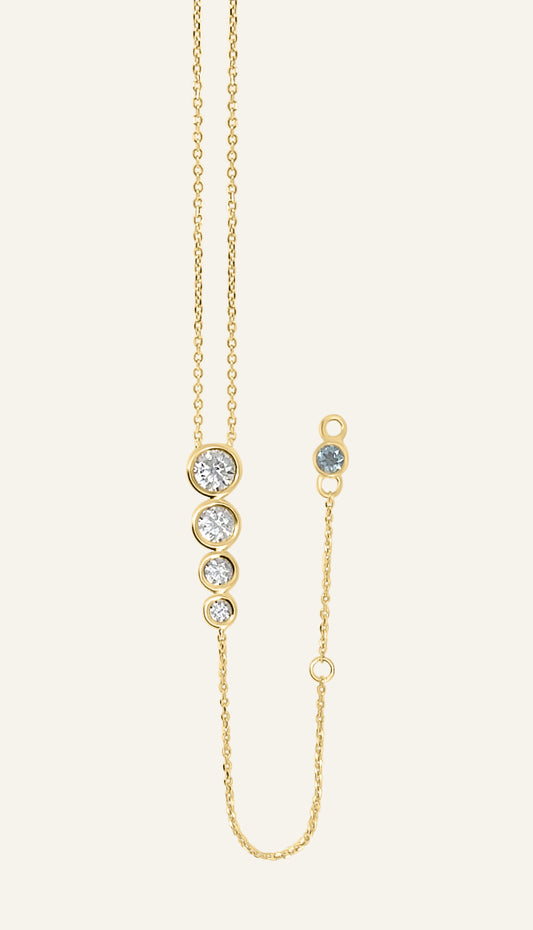 AYLA bracelet, graduated round diamond bracelet in solid 14k yellow gold by DÉSIR, a luxury Australian jewellery brand