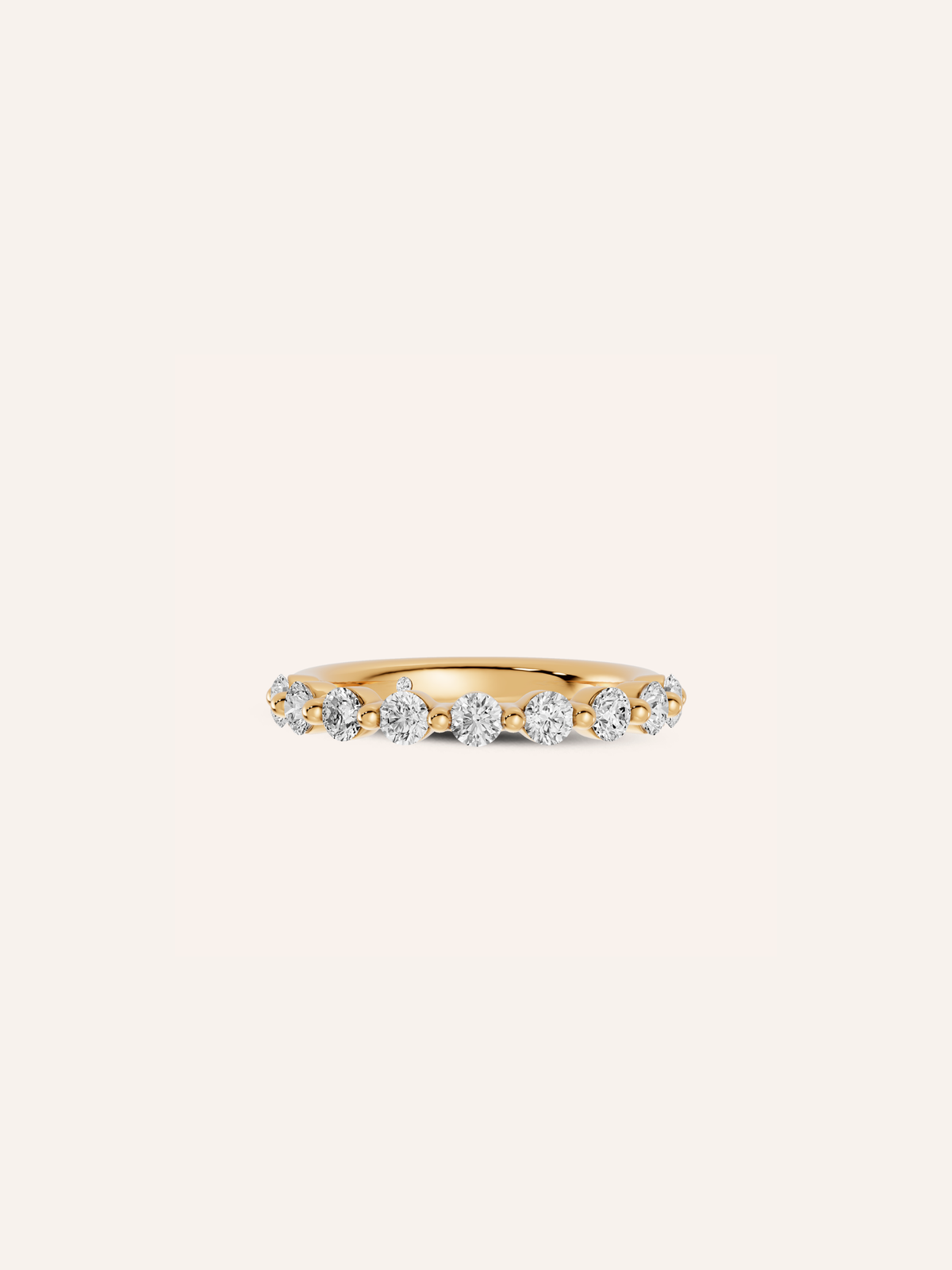 CORA ring, a round diamond half eternity ring in solid 18ct yellow gold by DÉSIR, an Australian fine jewellery brand