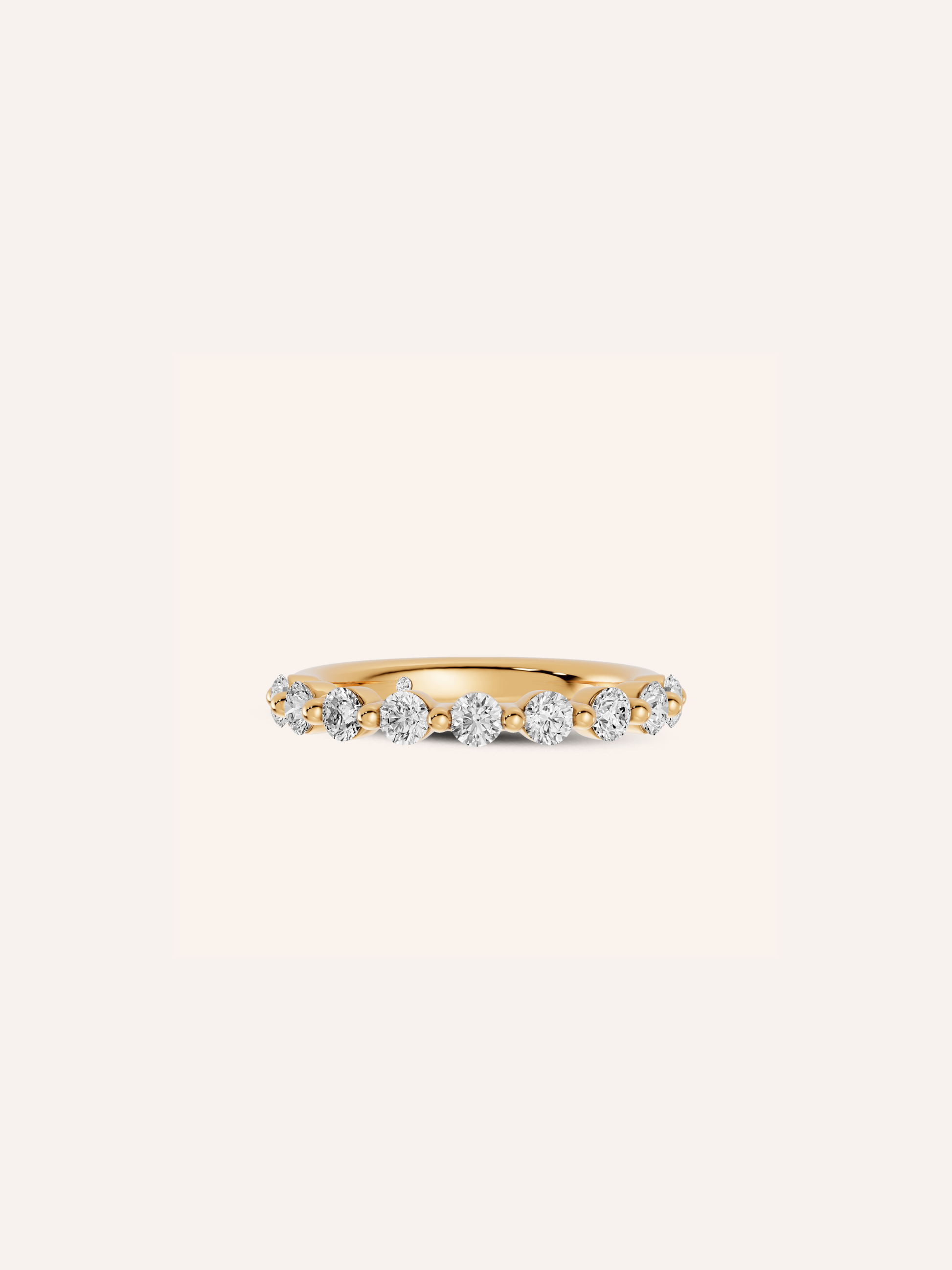 CORA ring, a round diamond half eternity ring in solid 18ct yellow gold by DÉSIR, an Australian fine jewellery brand