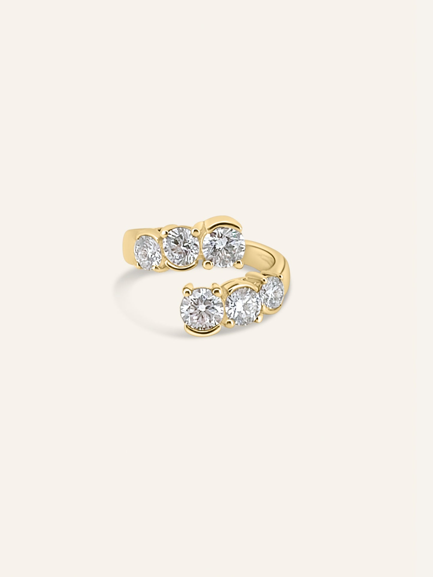 ELA wrap ring, round diamond wrap ring in solid 18ct yellow gold by DÉSIR, a modern Australian fine jewellery brand