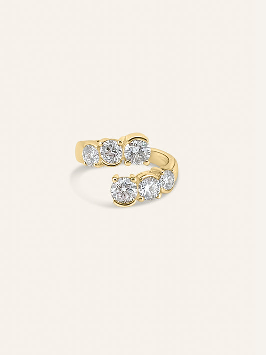 ELA wrap ring, round diamond wrap ring in solid 18ct yellow gold by DÉSIR, a modern Australian fine jewellery brand