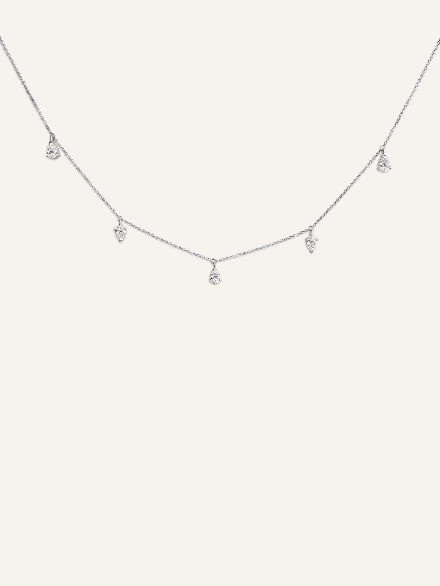 FREYA necklace, pear diamond drop necklace in solid 14k white gold by DÉSIR, a luxury Australian fine jewellery designer