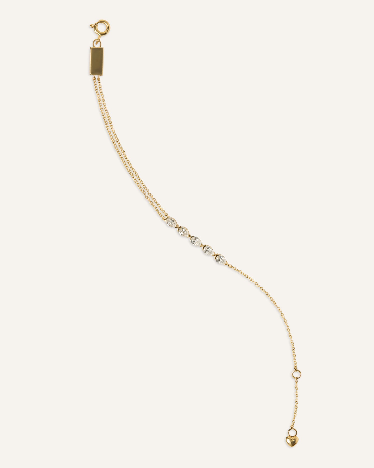 GIA bracelet, east-west pear diamond bracelet in solid yellow gold by DÉSIR, an Australian fine jewellery designer