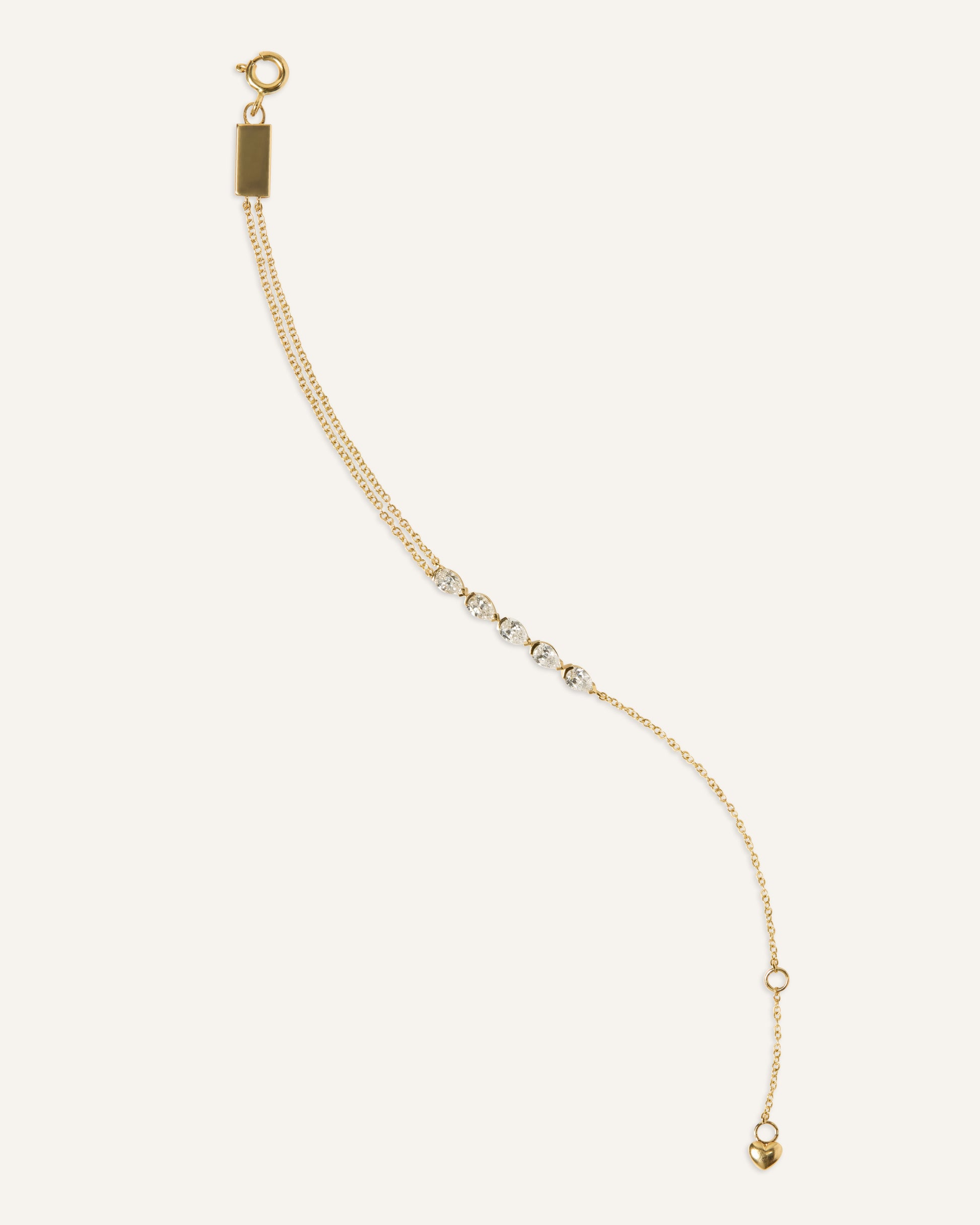 GIA bracelet, east-west pear diamond bracelet in solid yellow gold by DÉSIR, an Australian fine jewellery designer