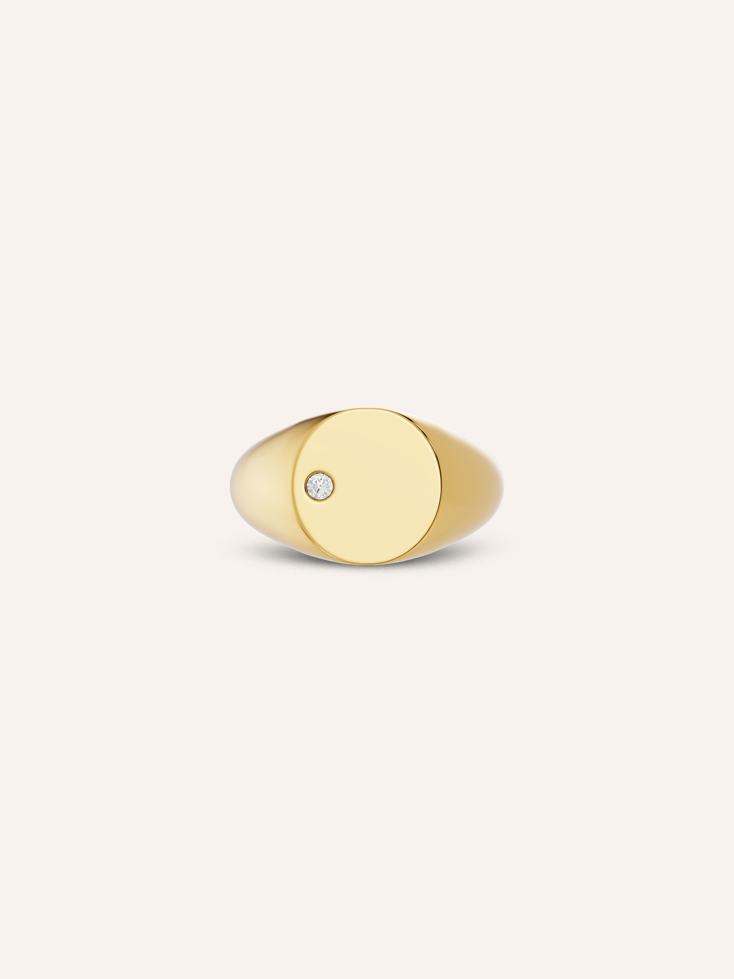 LEO ring, men's round signet ring in solid 9k yellow gold with a bezel-set round lab-grown diamond on the face, by DÉSIR, a luxury Australian men's jewellery brand