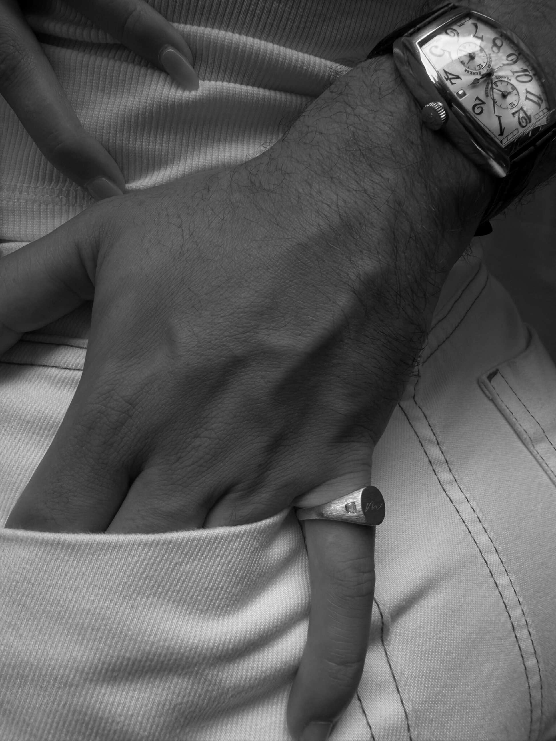 LEO men's round signet ring worn on the hand in solid white gold, available with lab-grown or natural diamonds, luxury men's jewellery from Australia by DÉSIR
