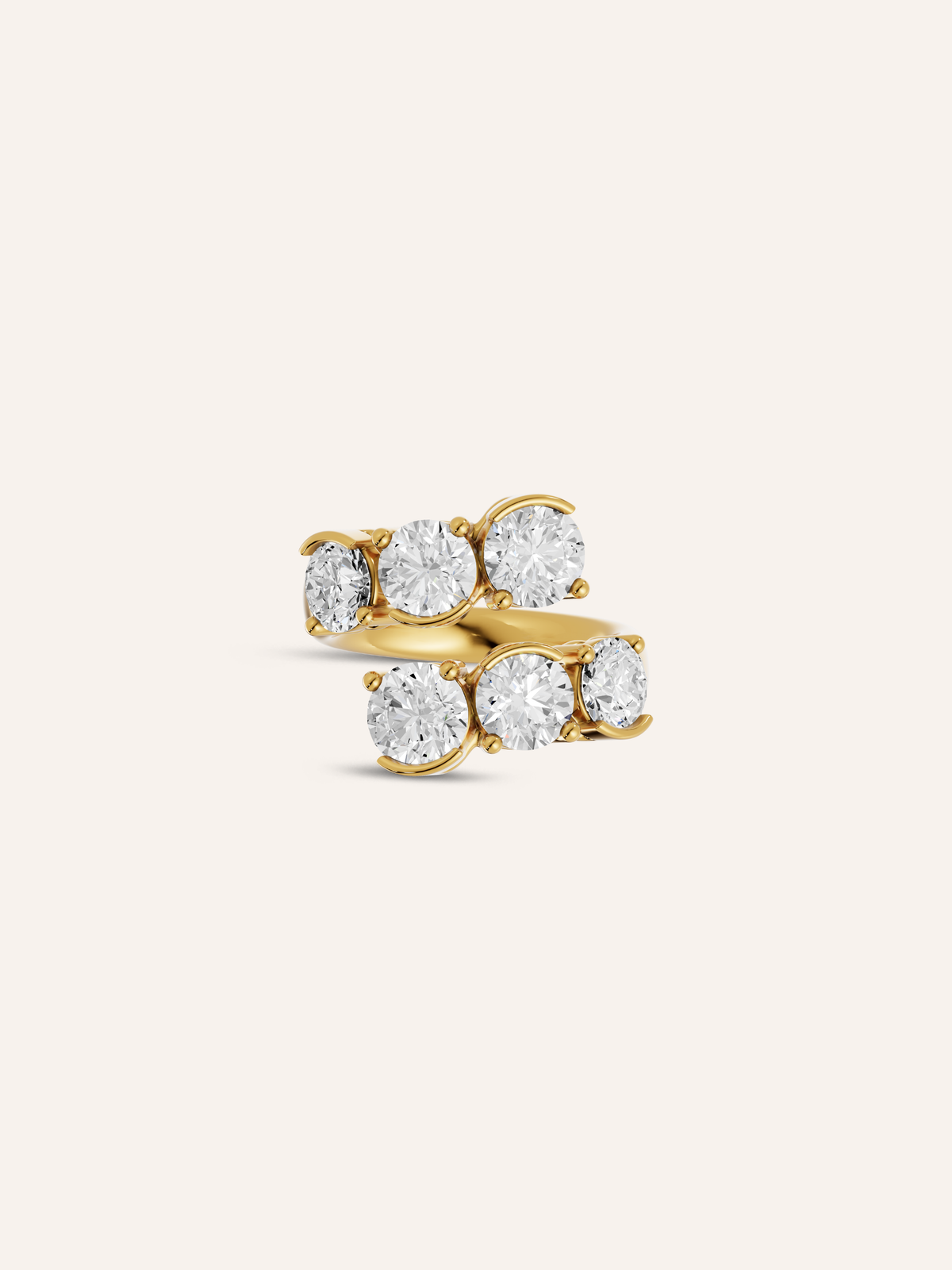 LOLA wrap ring, a round diamond wrap ring in solid 18ct yellow gold by DÉSIR, a bold Australian fine jewellery brand