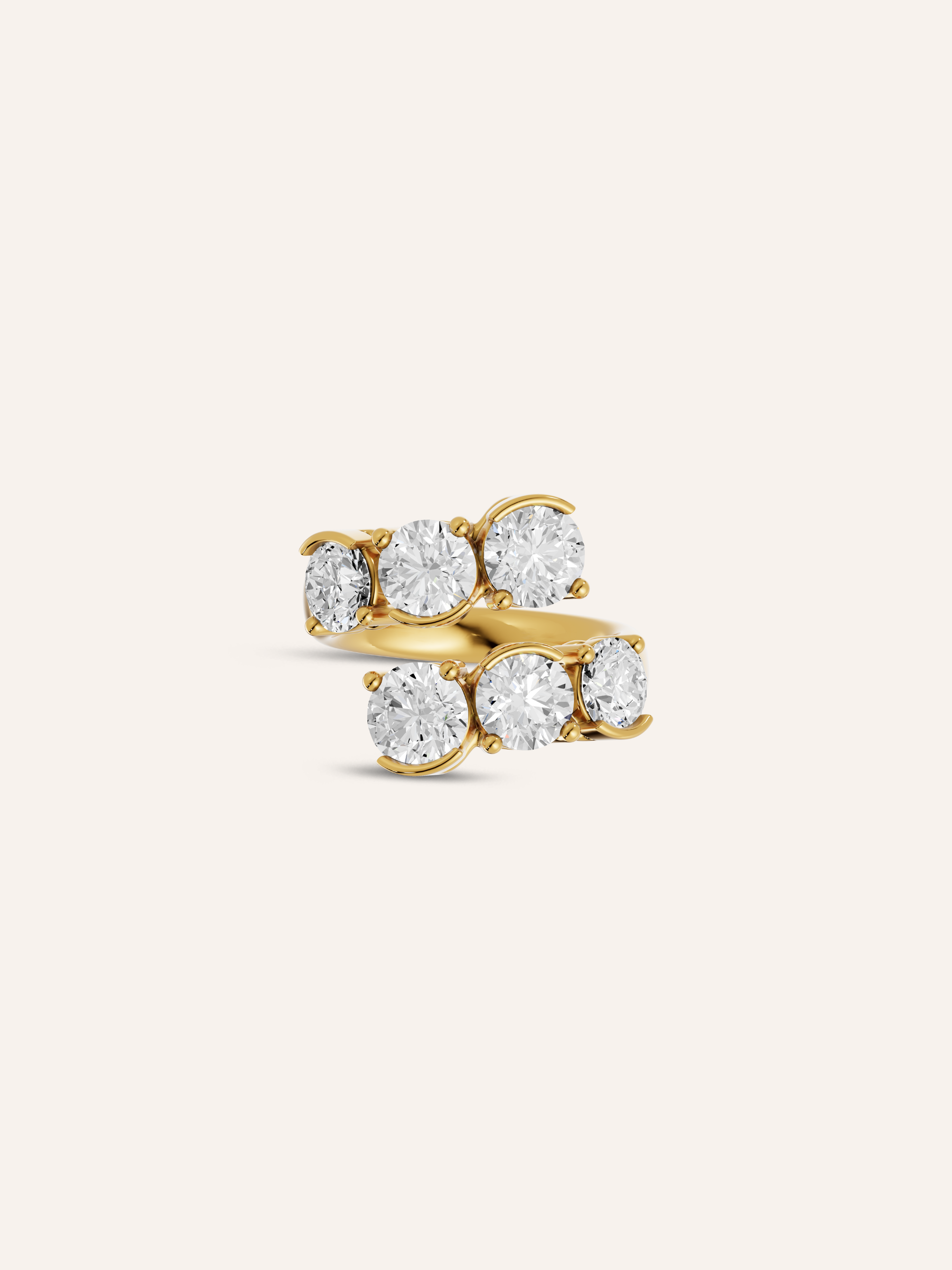 LOLA wrap ring, a round diamond wrap ring in solid 18ct yellow gold by DÉSIR, a bold Australian fine jewellery brand