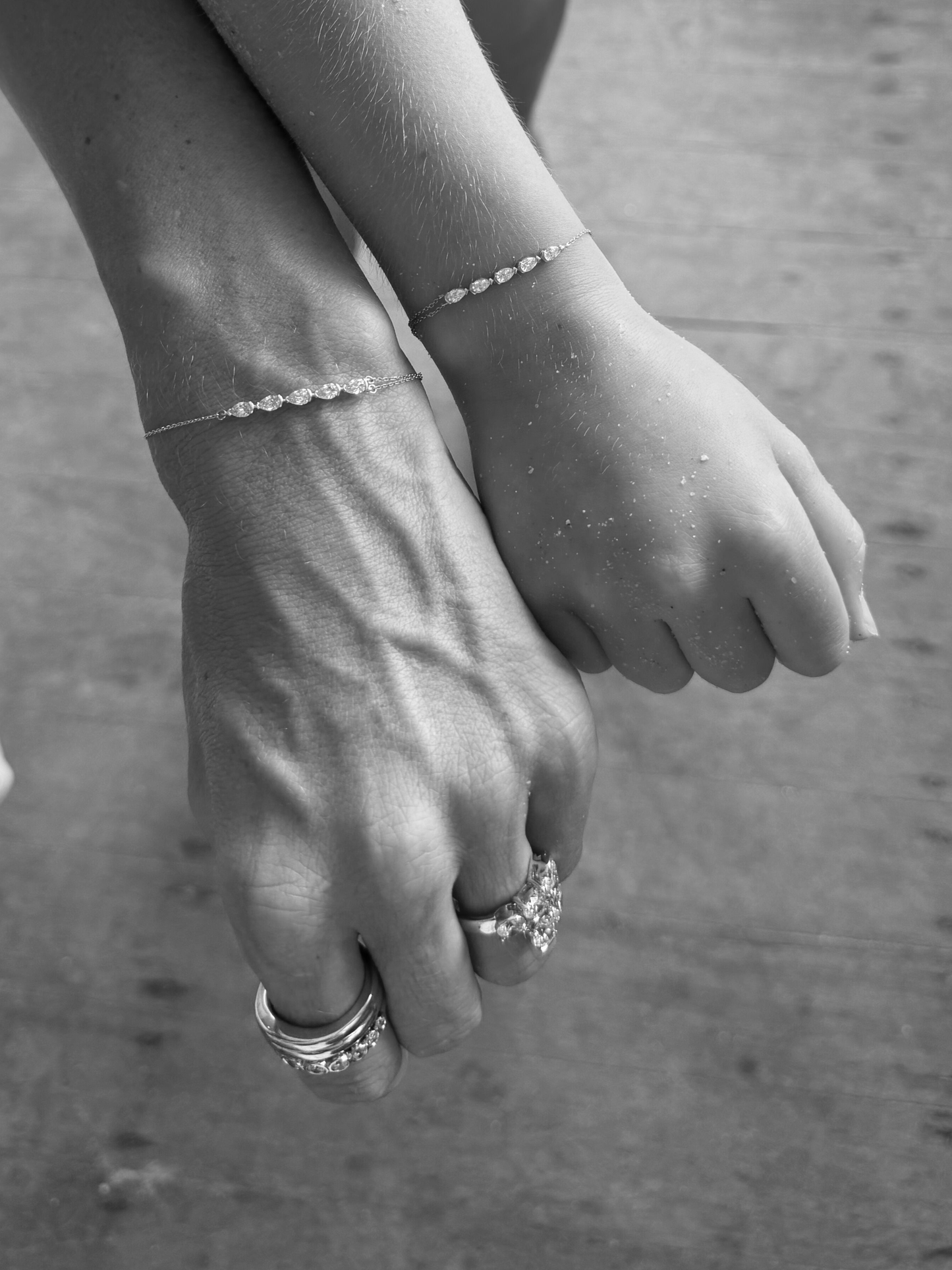 Mini GIA bracelet, east-west pear diamond bracelet for children in solid 14k white gold by DÉSIR, an Australian designer of fine jewellery for children