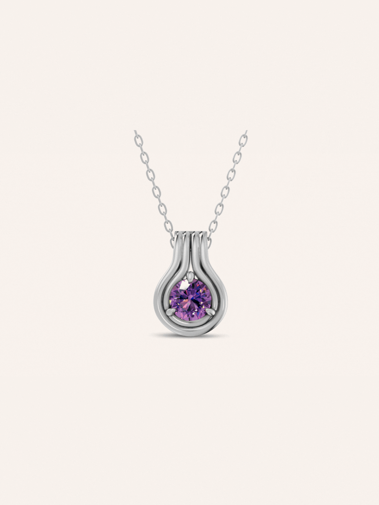 NOA birthstone pendant in solid 9ct white gold by DÉSIR, custom birthstone jewellery made in Australia