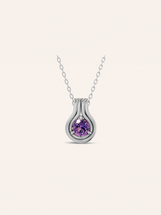 NOA birthstone pendant in solid 9ct white gold by DÉSIR, custom birthstone jewellery made in Australia