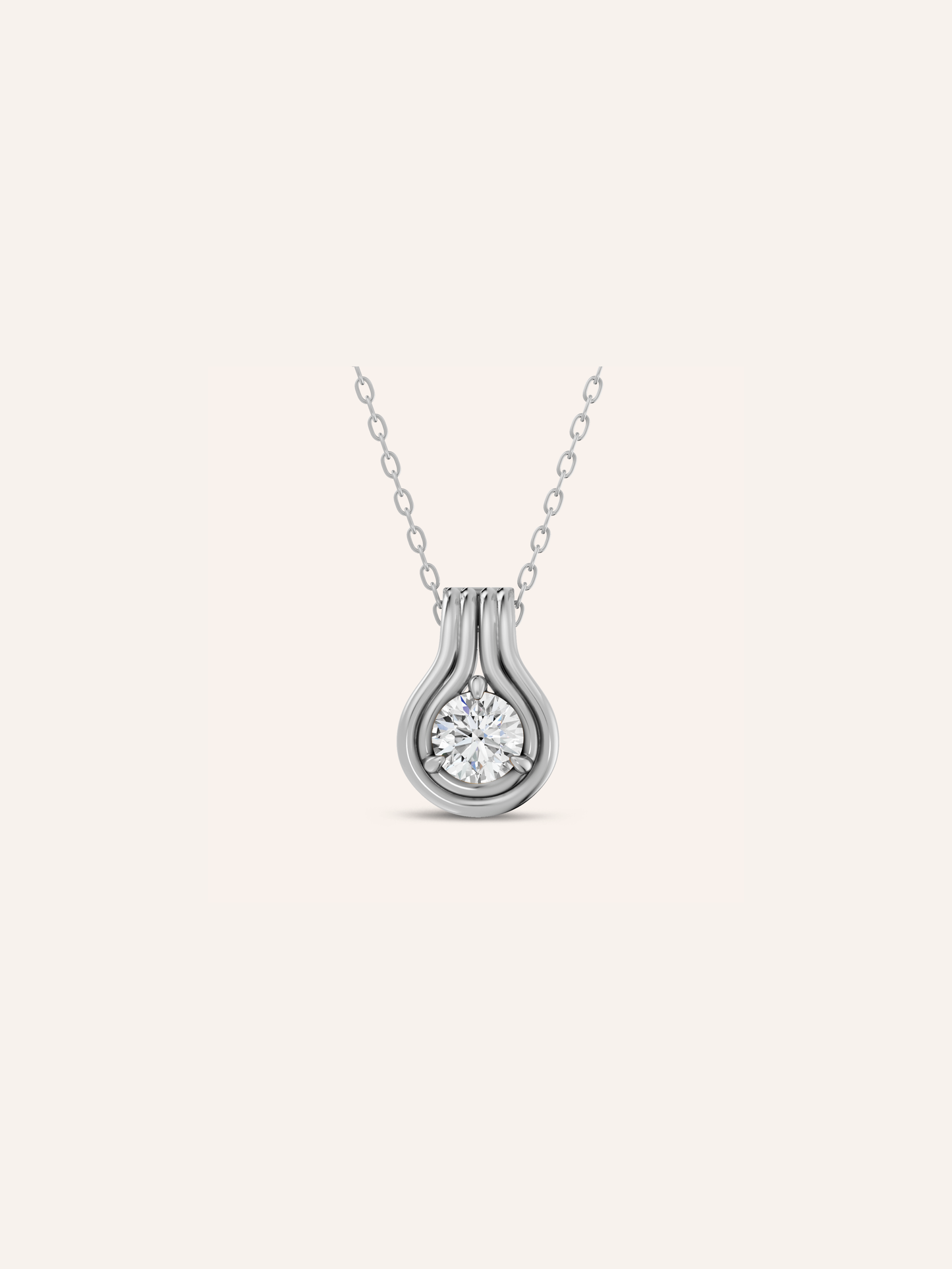 NOA pendant, round brilliant diamond solitaire pendant in solid 18ct white gold by DÉSIR, luxury Australian diamond jewellery