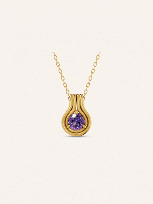 NOA pendant, round brilliant diamond solitaire pendant in solid 14ct yellow gold by DÉSIR, an Australian designer of fine diamond pendants
