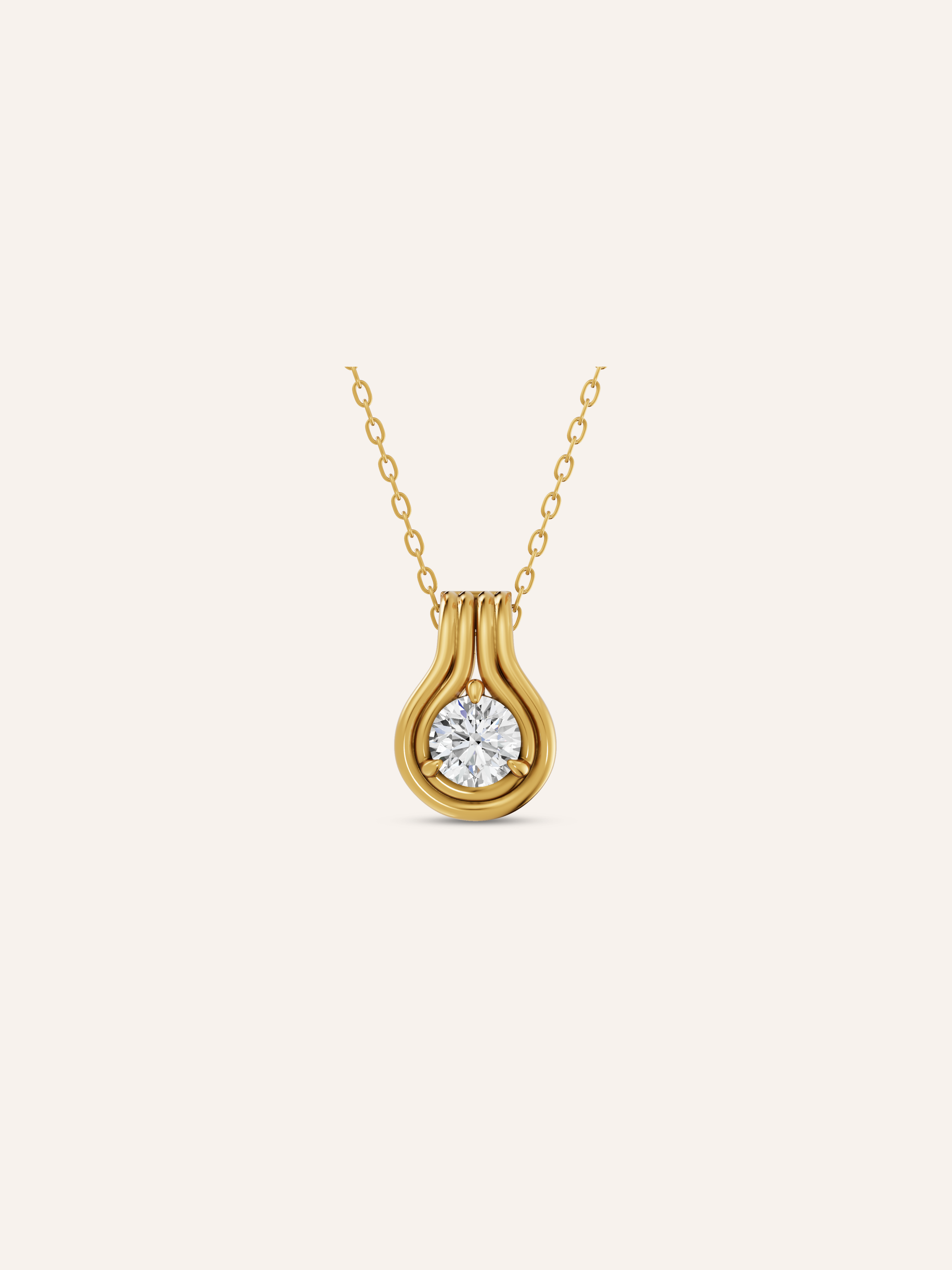 NOA pendant, round brilliant diamond solitaire pendant in solid 18ct yellow gold by DÉSIR, an Australian designer of fine diamond pendants