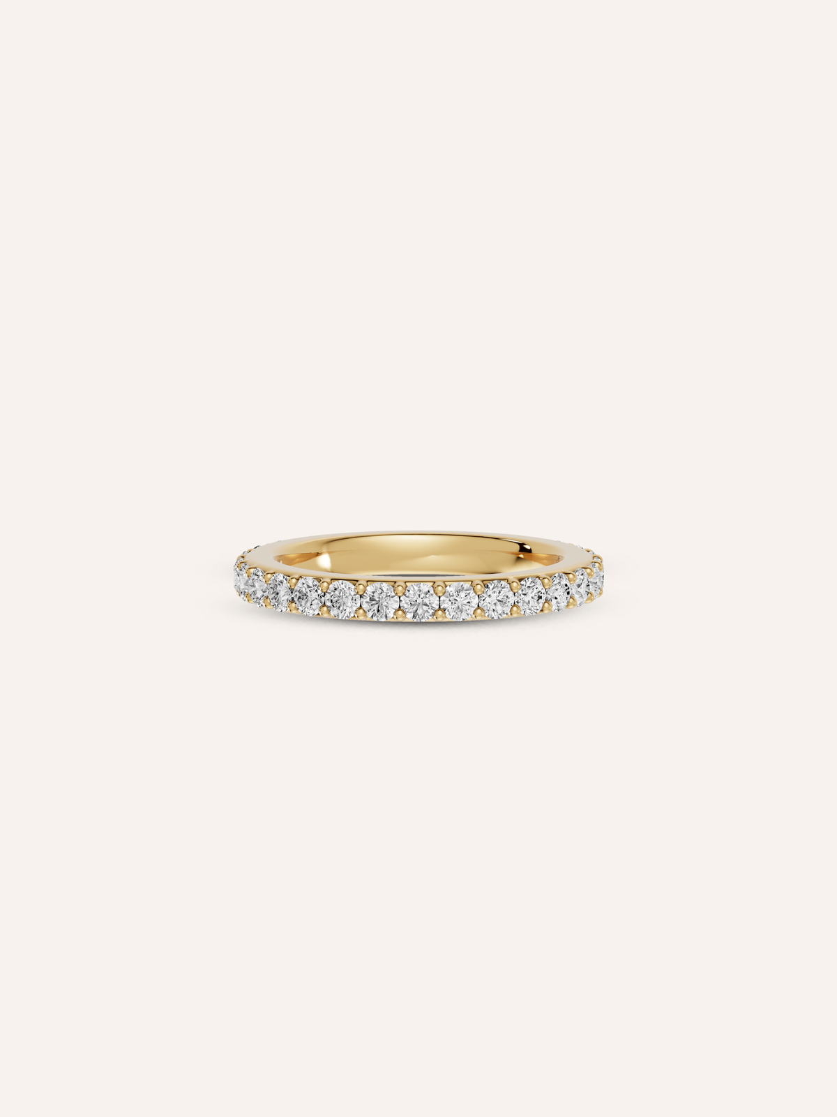 PIA ring, a round diamond pavé wedding band in solid 18ct yellow gold by DÉSIR, made in Australia