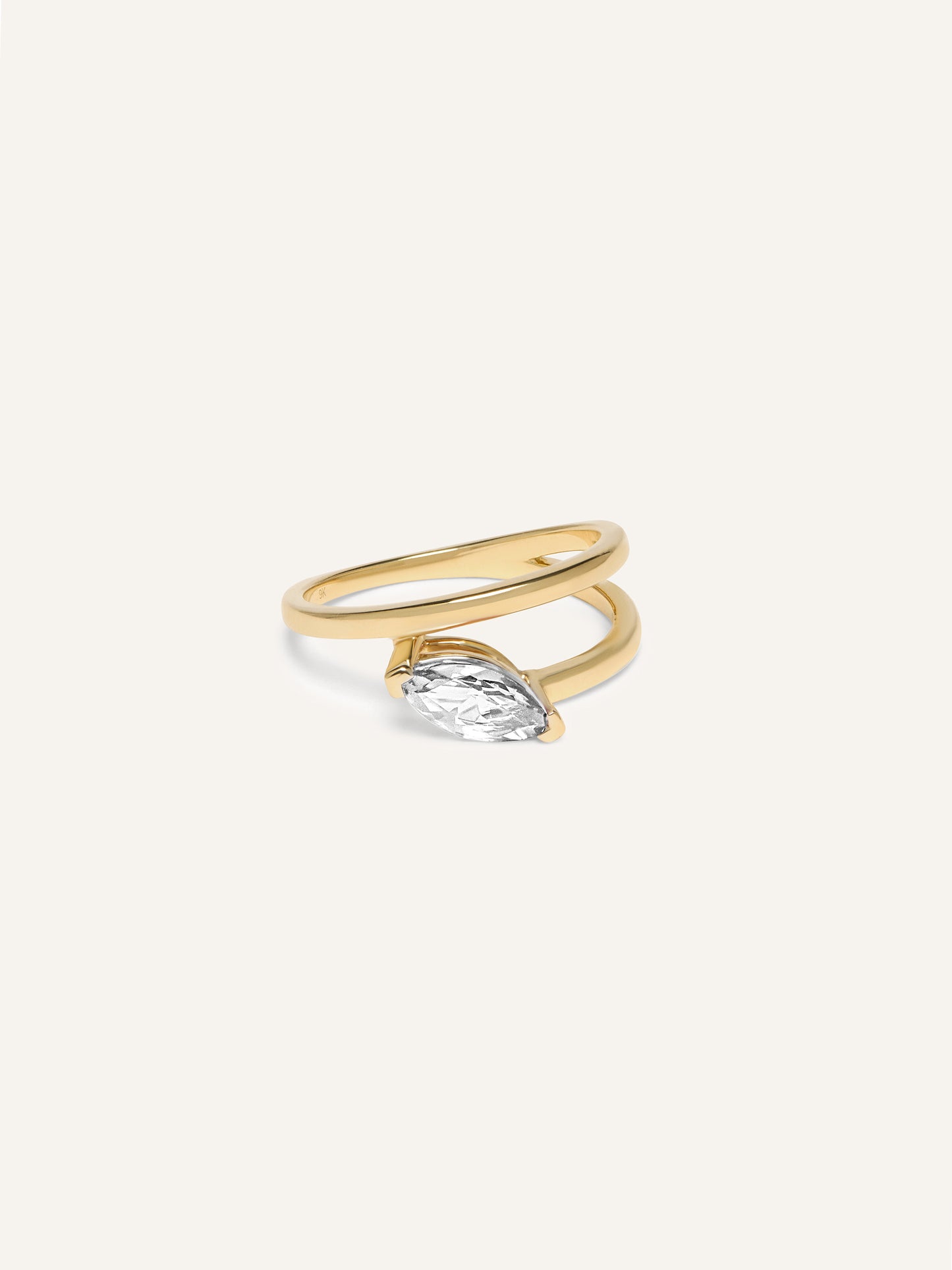 The RUBI diamond ring, a marquise diamond engagement ring in 9ct yellow gold by DÉSIR