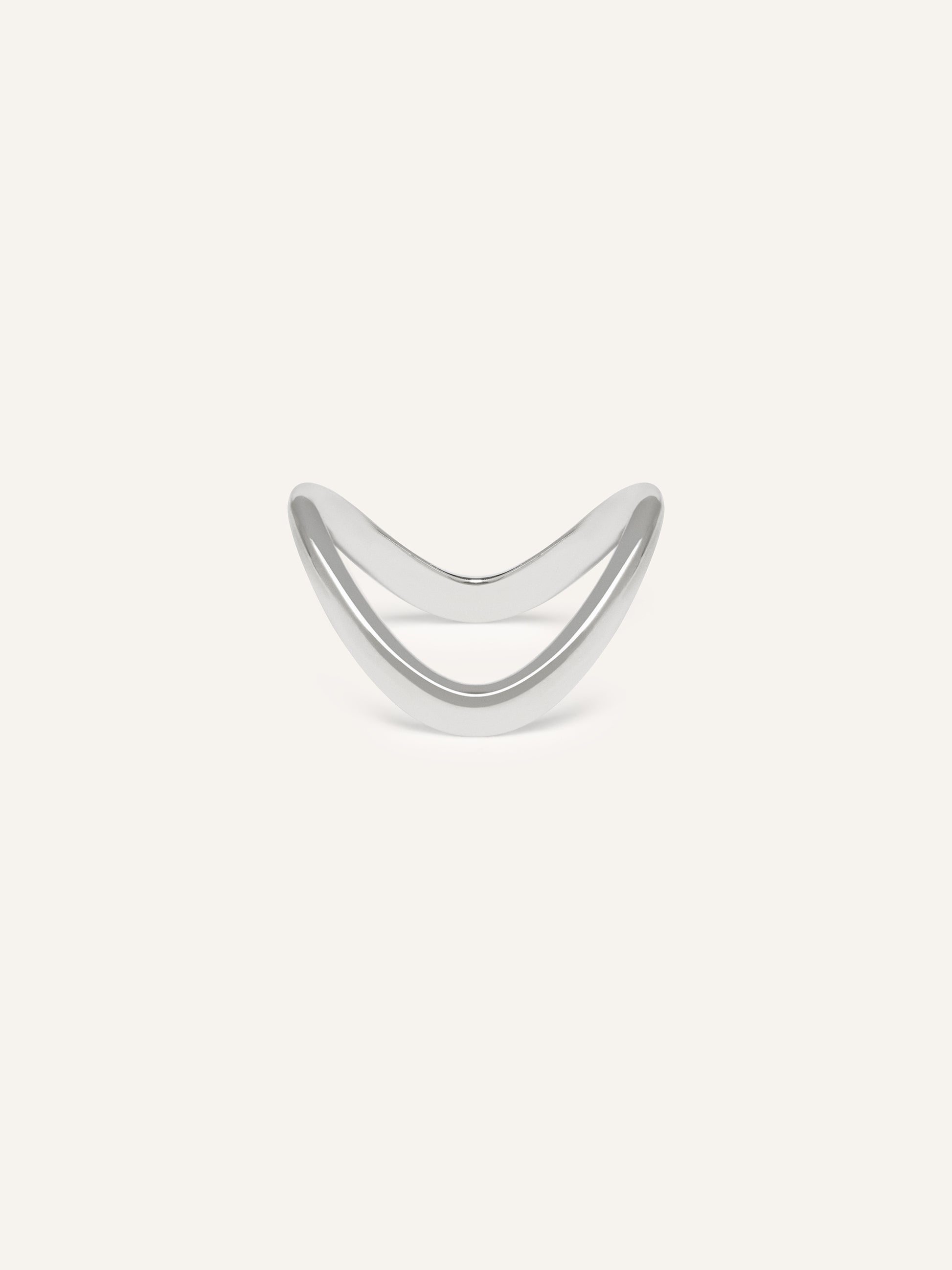 SIA gold ring, curved stacking band in solid 18ct white gold by DÉSIR, custom gold jewellery from an Australian fine jewellery brand