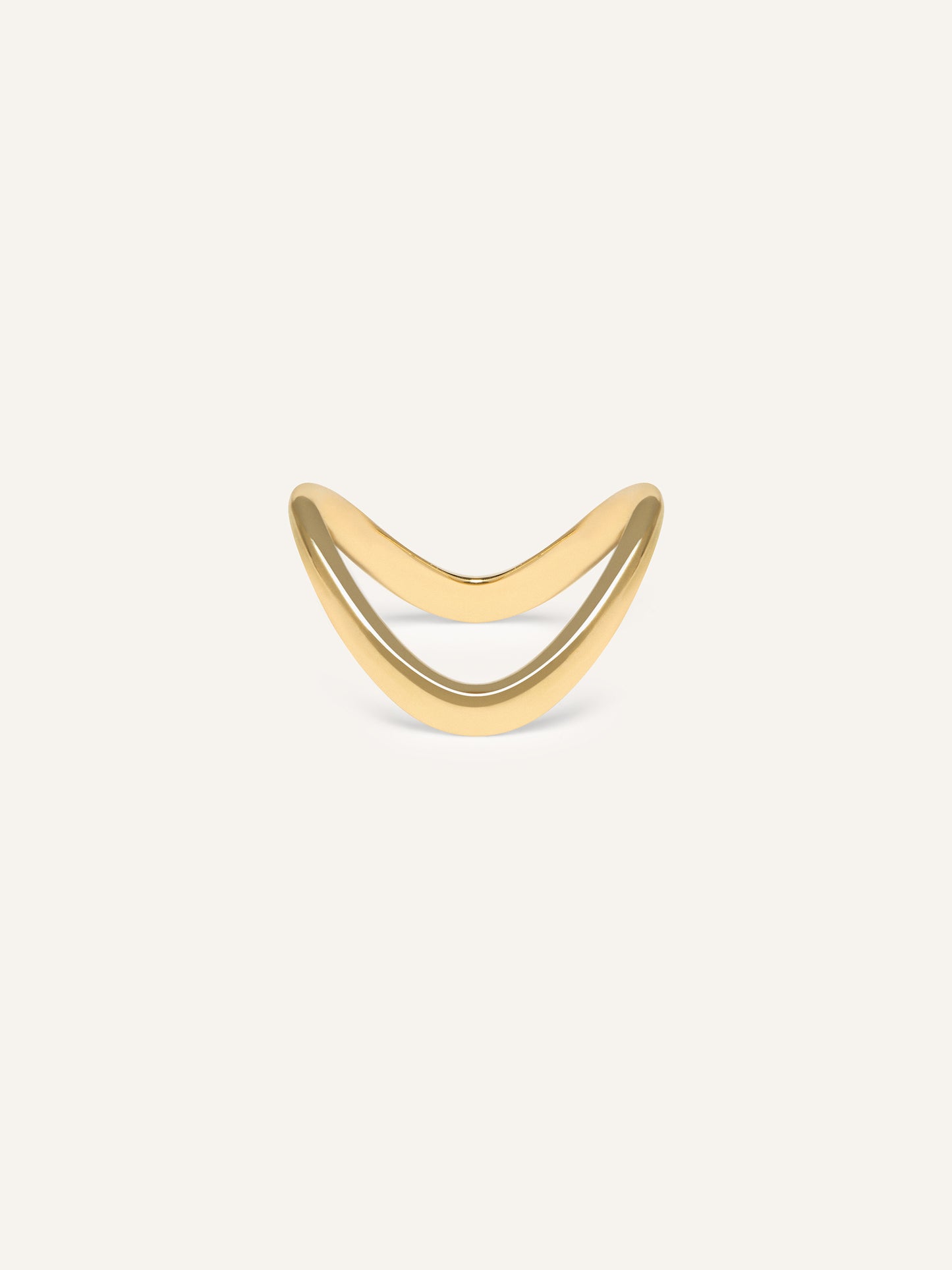 SIA gold ring, curved stacking gold band in solid 18ct yellow gold by DÉSIR, a modern Australian jewellery brand
