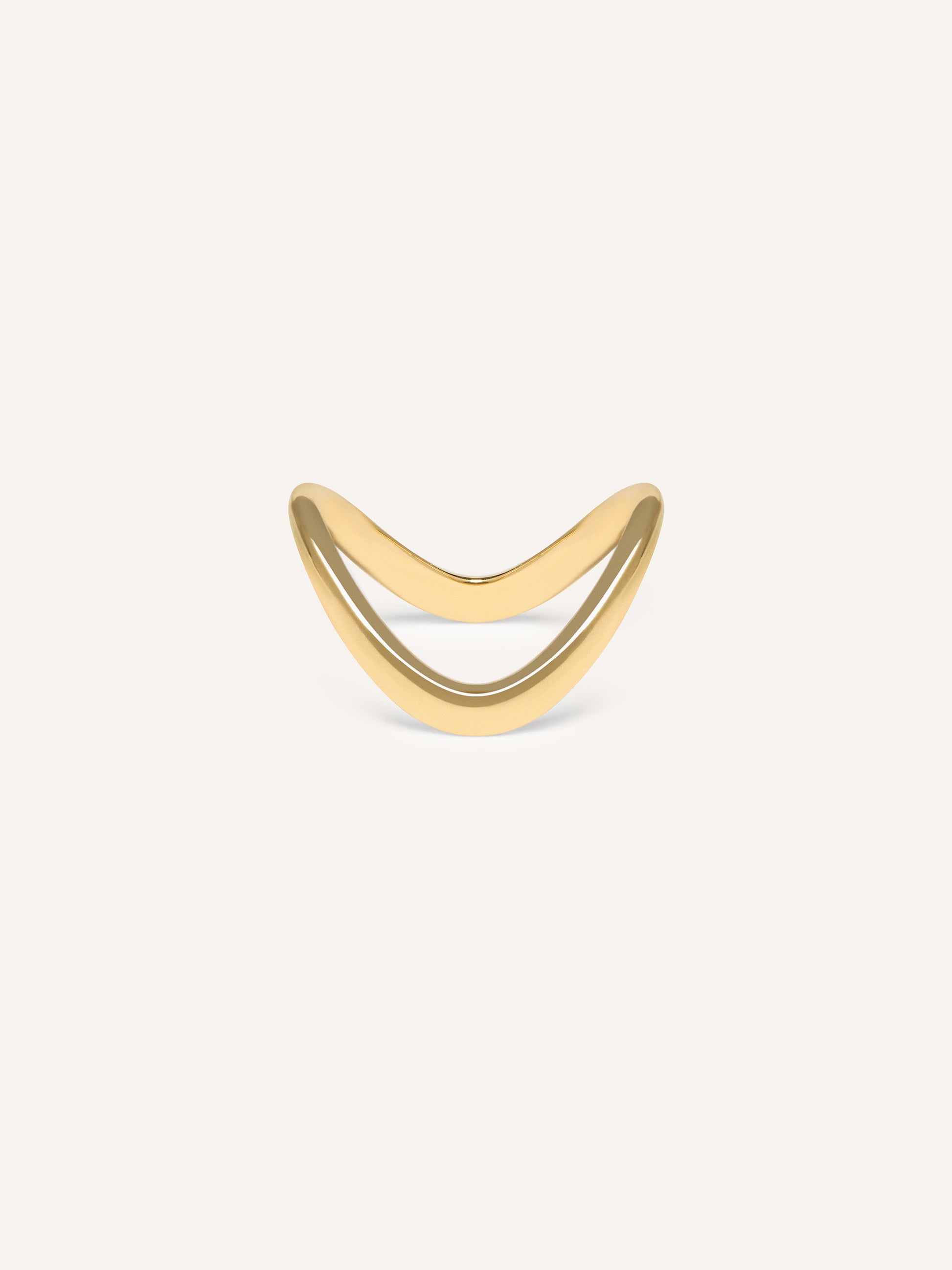 SIA gold ring, curved stacking gold band in solid 18ct yellow gold by DÉSIR, a modern Australian jewellery brand