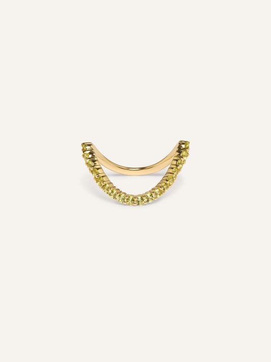 SIA peridot ring, pavé peridot stacking ring in solid 18ct yellow gold by DÉSIR, a luxury Australian fine jewellery brand