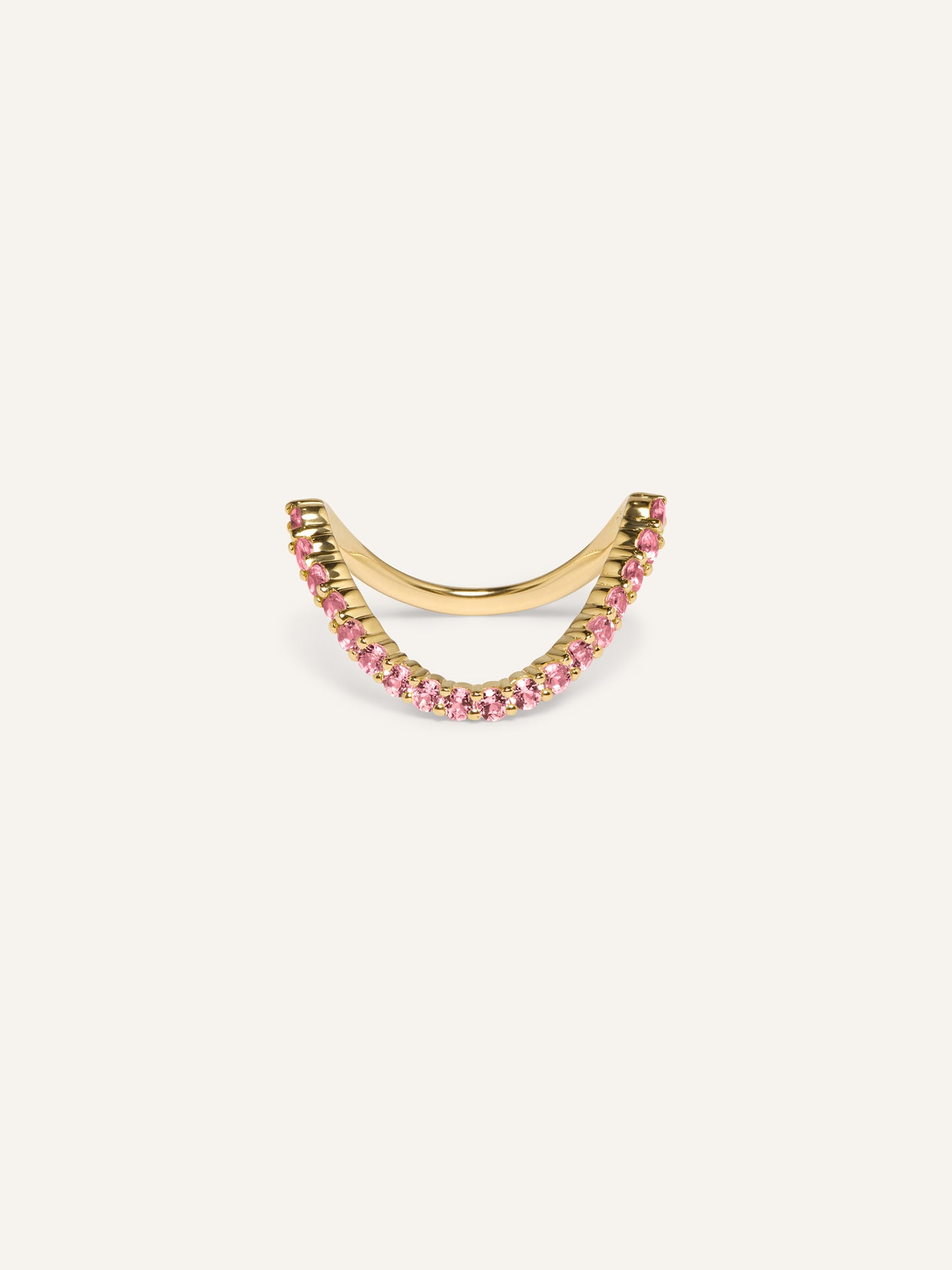 SIA pink sapphire ring, pavé pink sapphire stacking ring in solid 18ct yellow gold by DÉSIR, a luxury Australian fine jewellery brand