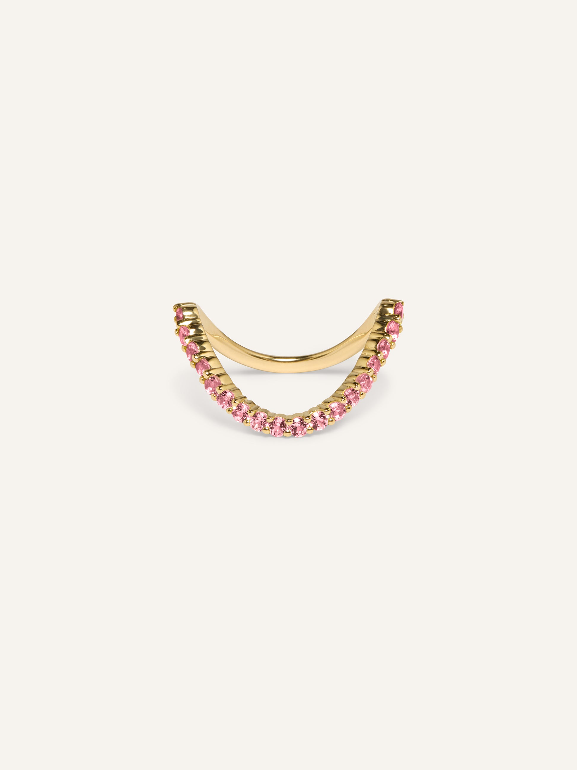 SIA pink sapphire ring, pavé pink sapphire stacking ring in solid 18ct yellow gold by DÉSIR, a luxury Australian fine jewellery brand