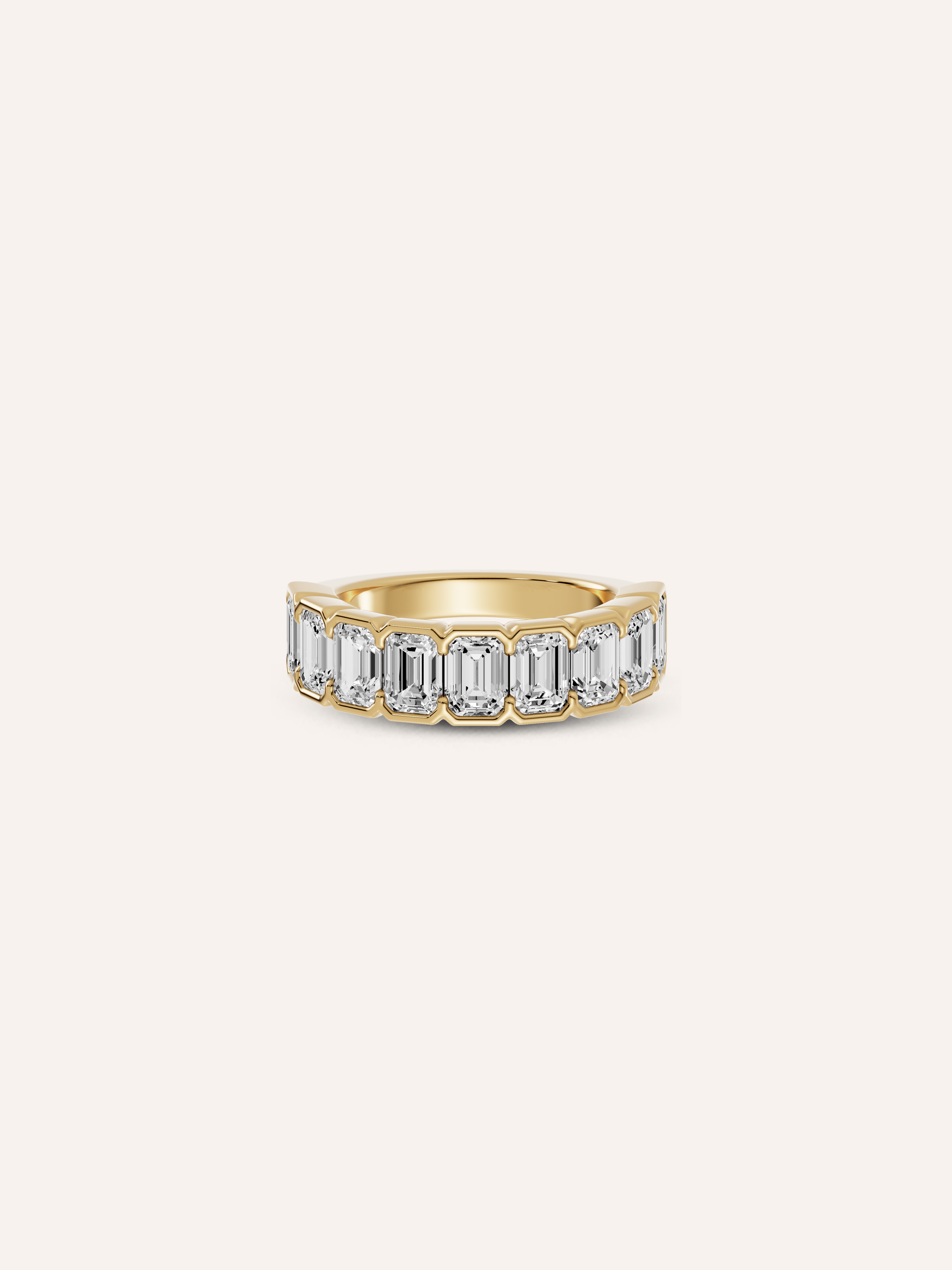 ZARA eternity ring, emerald-cut diamond eternity ring in solid 18ct yellow gold by DÉSIR, a luxury Australian jewellery brand