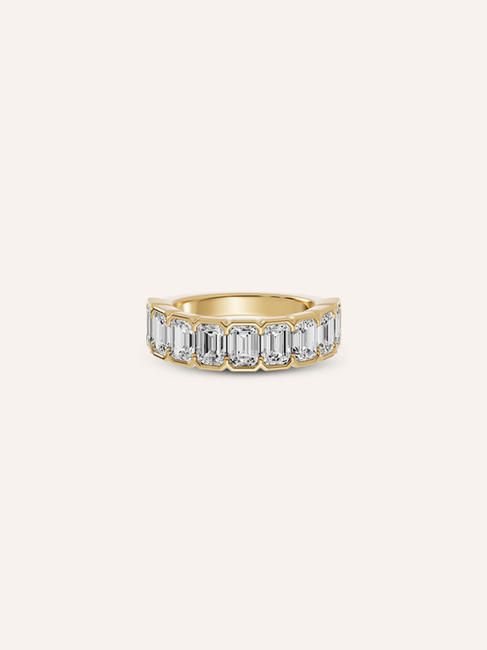 ZARA eternity ring, emerald-cut diamond eternity ring in solid 18ct yellow gold by DÉSIR, a luxury Australian jewellery brand