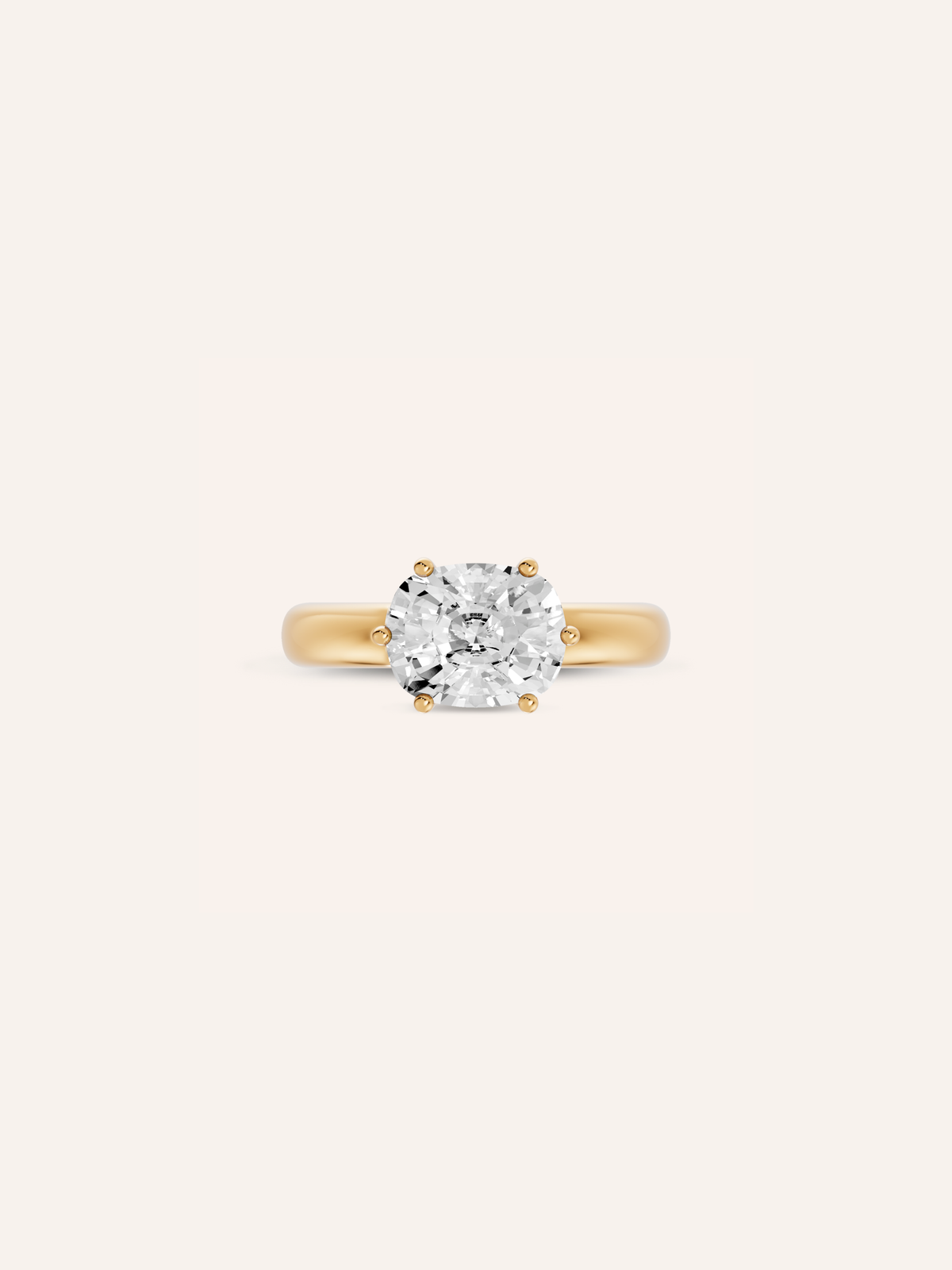 THEA east-west cushion diamond engagement ring in yellow gold
